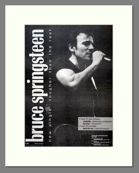 Bruce Springsteen - Tougher Than The Rest. Vintage Advert 1988 (ref AD19658)