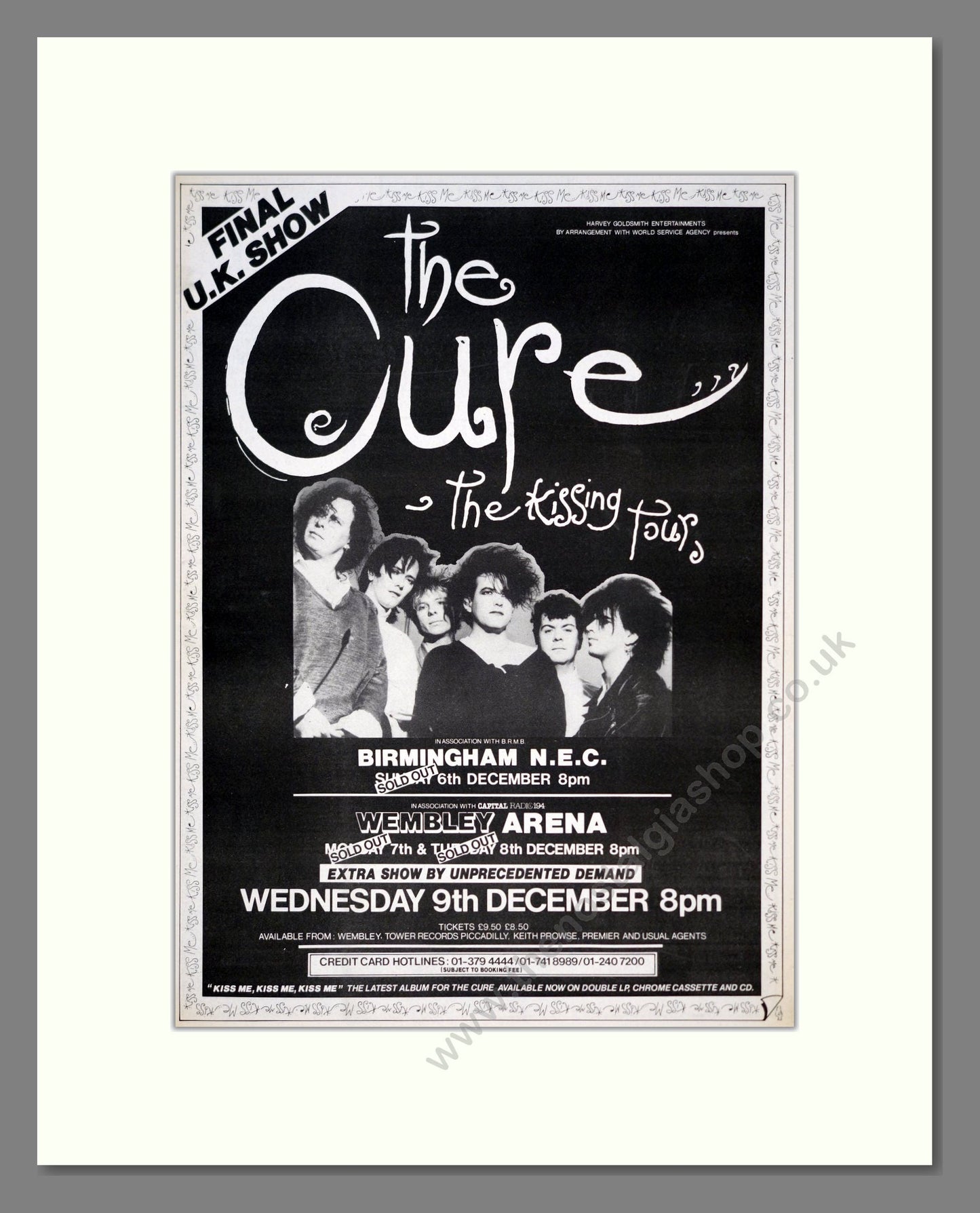 Cure (The) - The Kissing Tour. Vintage Advert 1987 (ref AD19661)