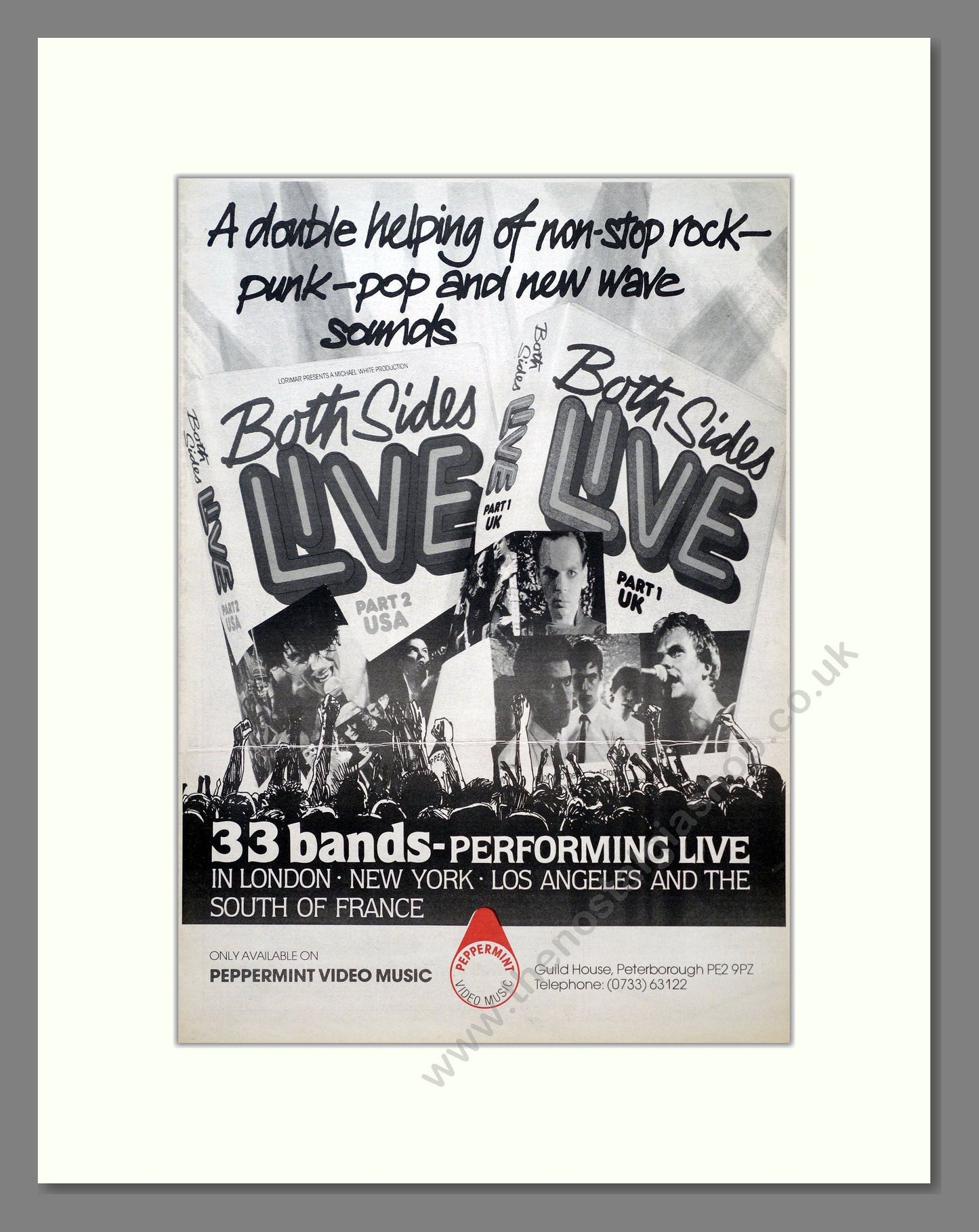 Various Artists - Both Sides Live (Rock Punk Pop). Vintage Advert 1984 (ref AD19673)