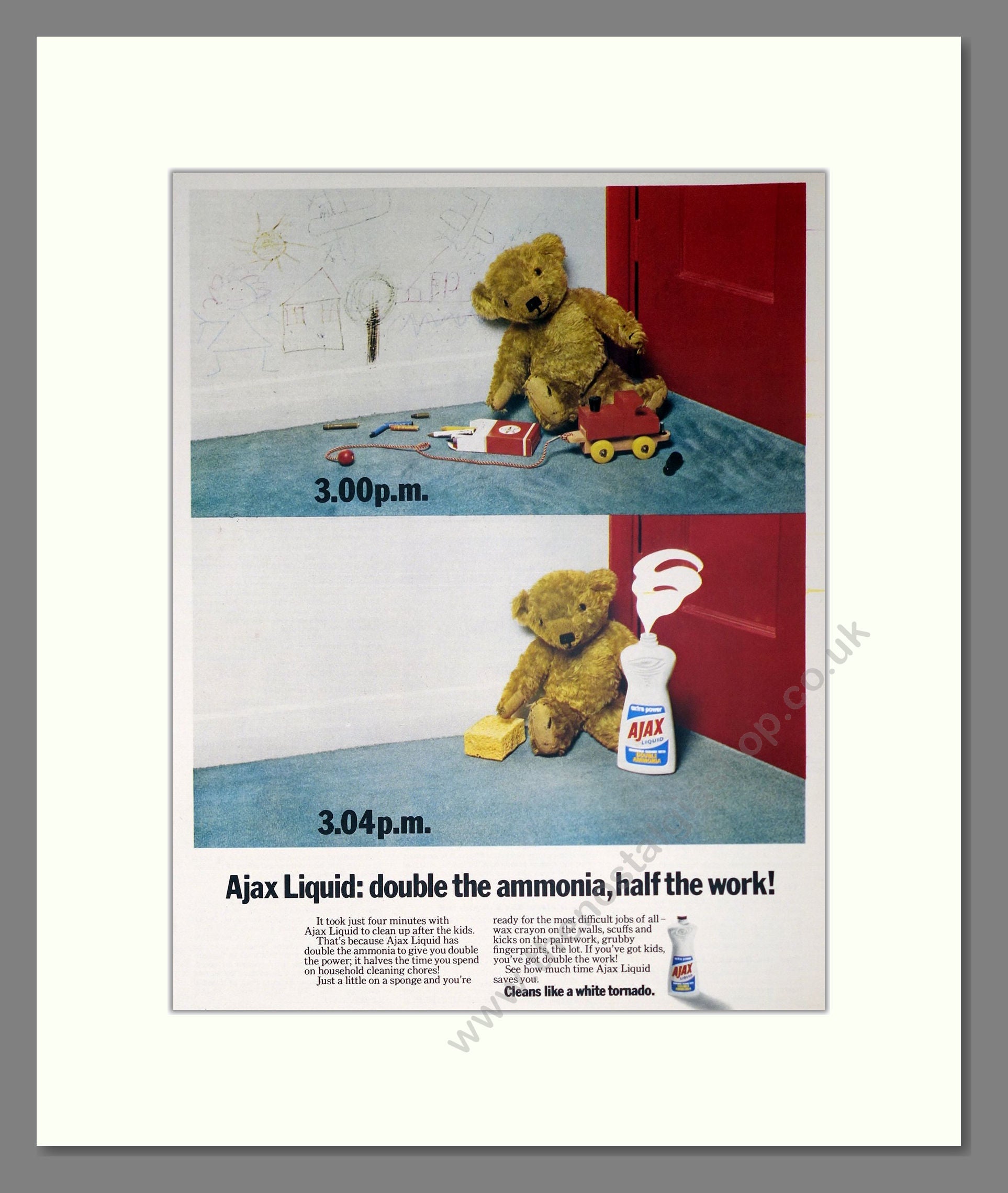 Ajax - Cleaning Liquid. Vintage Advert 1971 (ref AD302445)