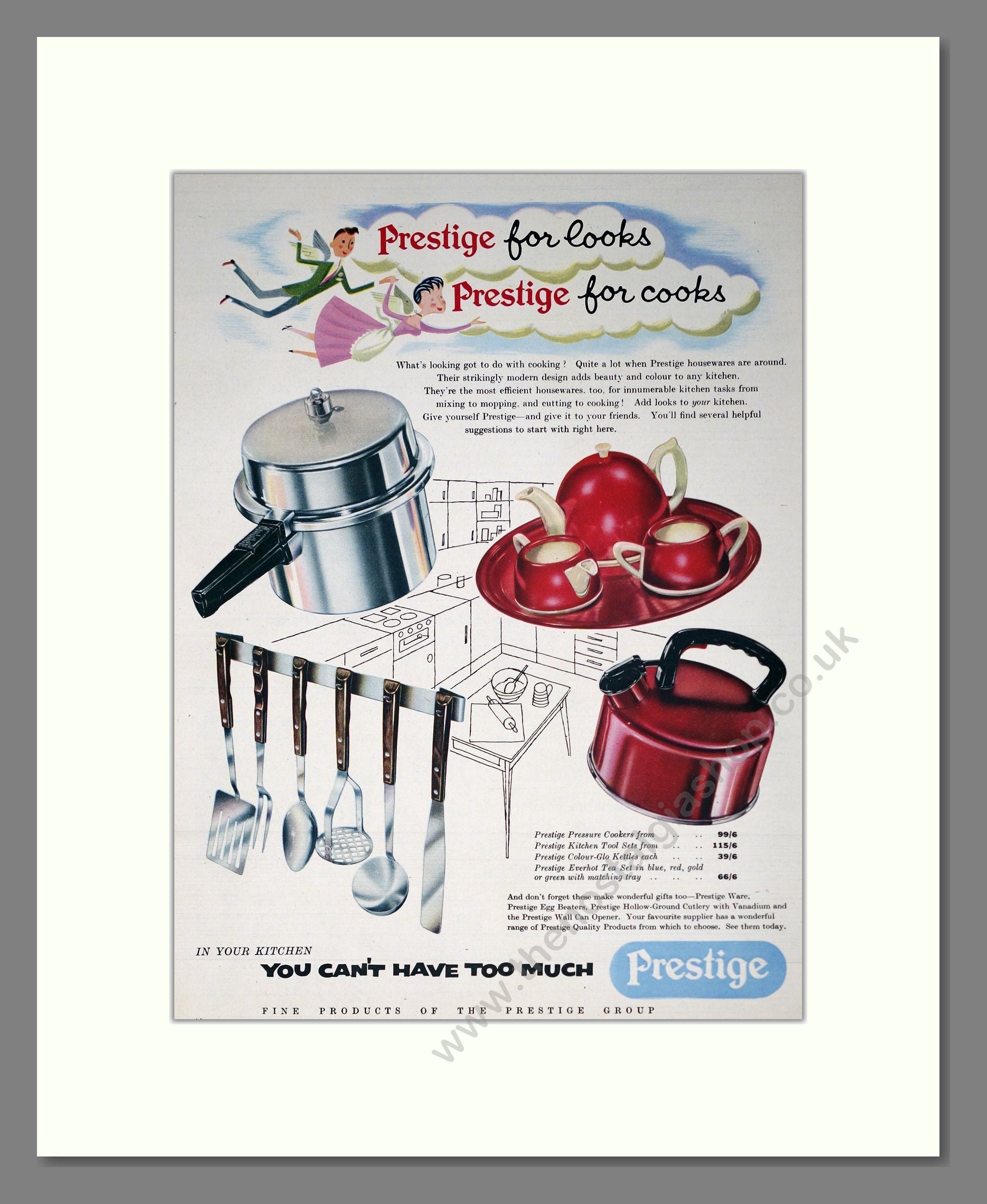 Prestige - Cooking Equipment. Vintage Advert 1957 (ref AD302455)