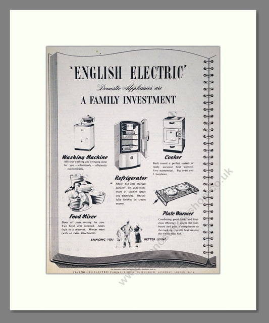 English Electric - Kitchen Appliances. Vintage Advert 1951 (ref AD302461)