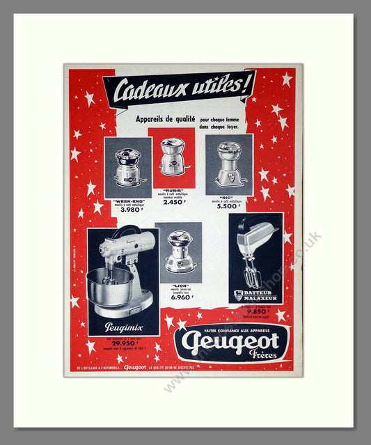 Peugeot - Blenders. Vintage Advert 1957 (ref AD302462)