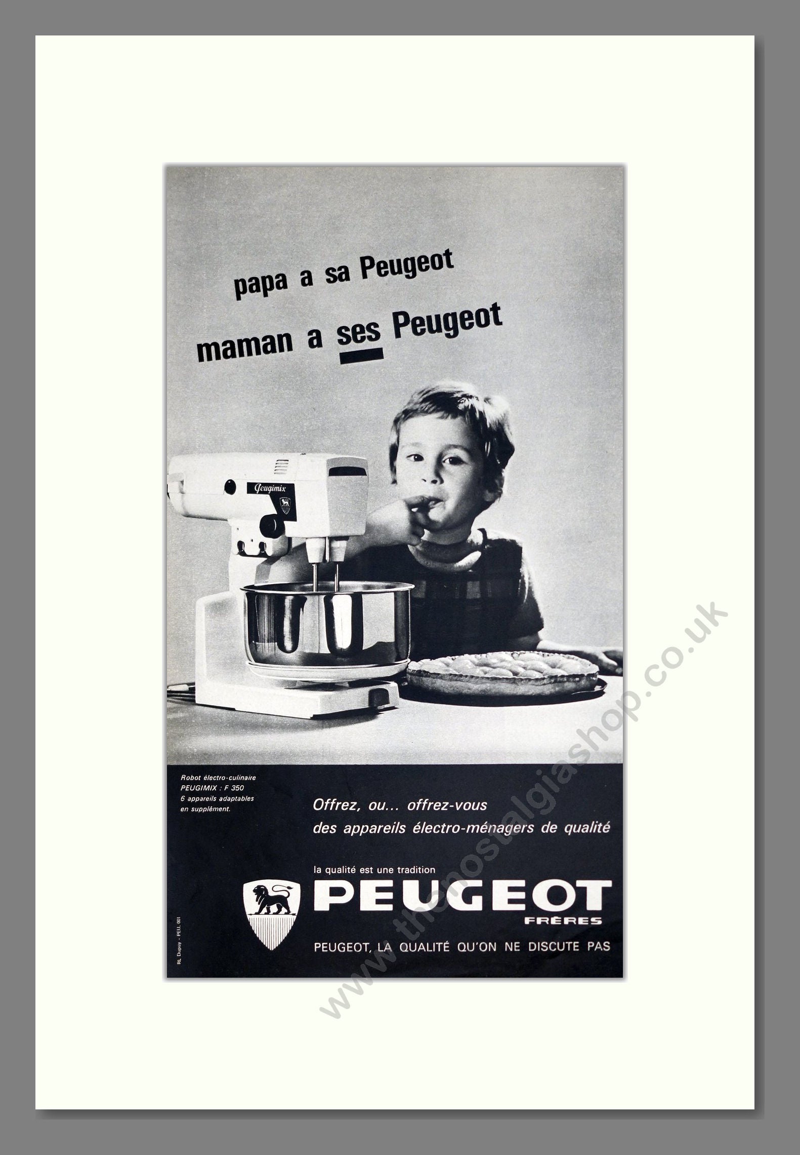 Peugeot - Mixer. Vintage Advert 1963 (ref AD302473)