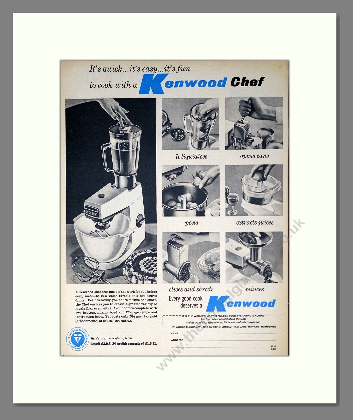 Kenwood - Chef. Vintage Advert 1964 (ref AD302477)