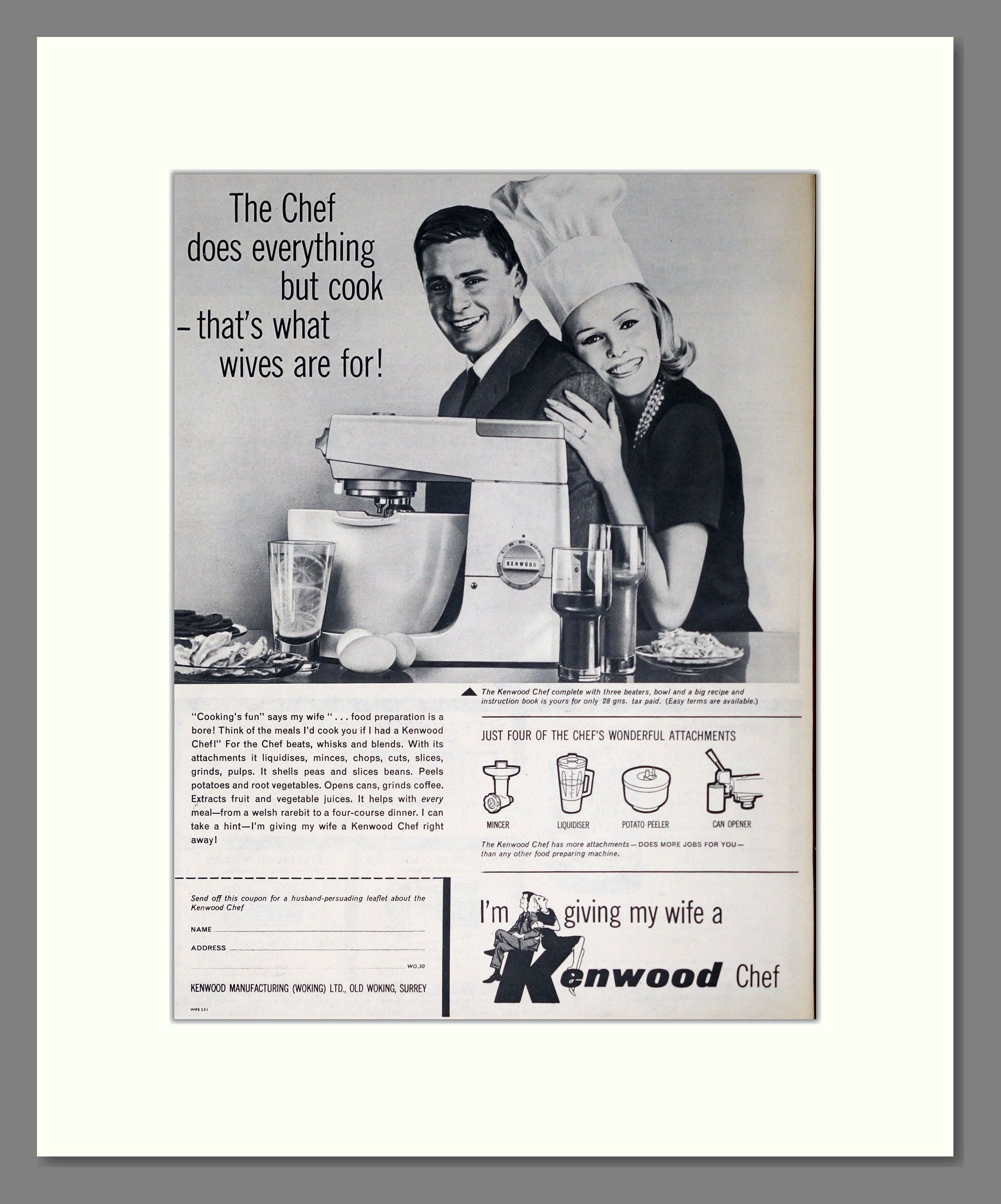 Kenwood - Chef. Vintage Advert 1961 (ref AD302478)