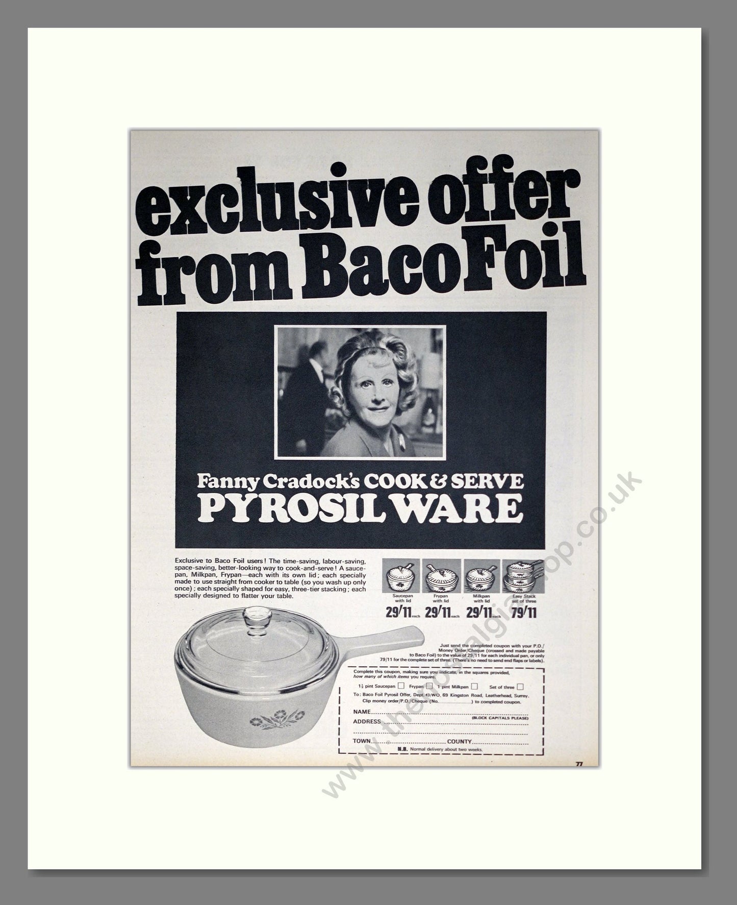 Bacofoil - Saucepans. Vintage Advert 1967 (ref AD302479)