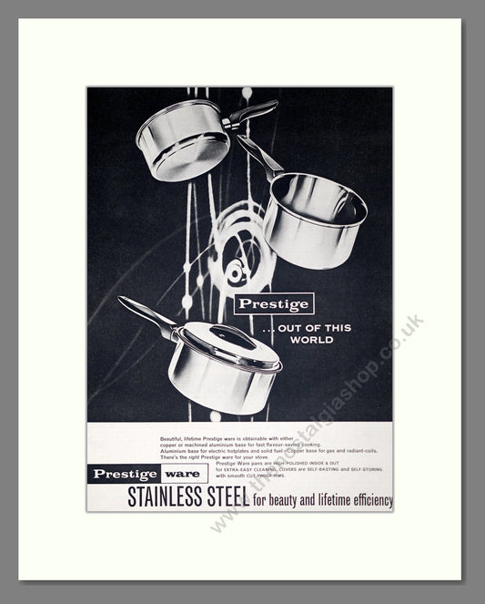 Prestige - Stainless Steel Pans. Vintage Advert 1963 (ref AD302488)