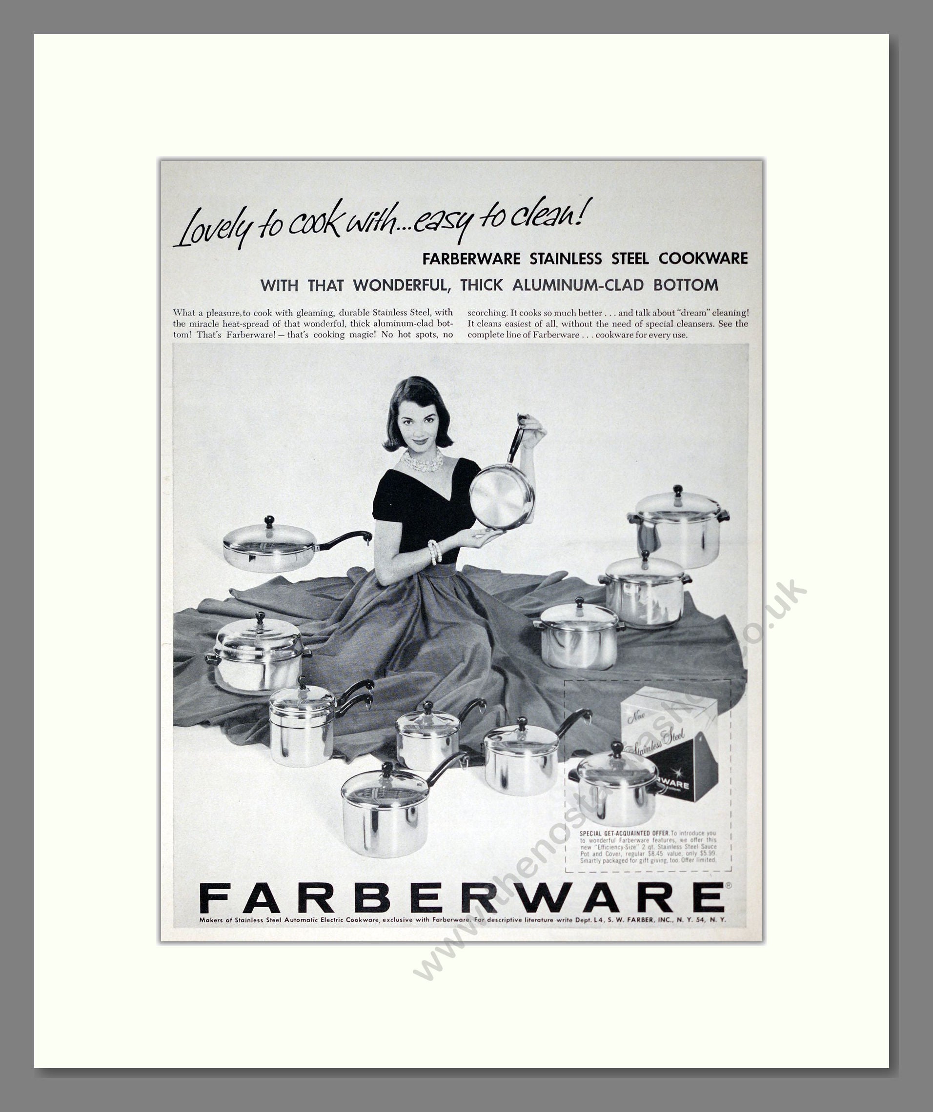 Farberware - Stainless Steel Pans. Vintage Advert 1957 (ref AD302489)