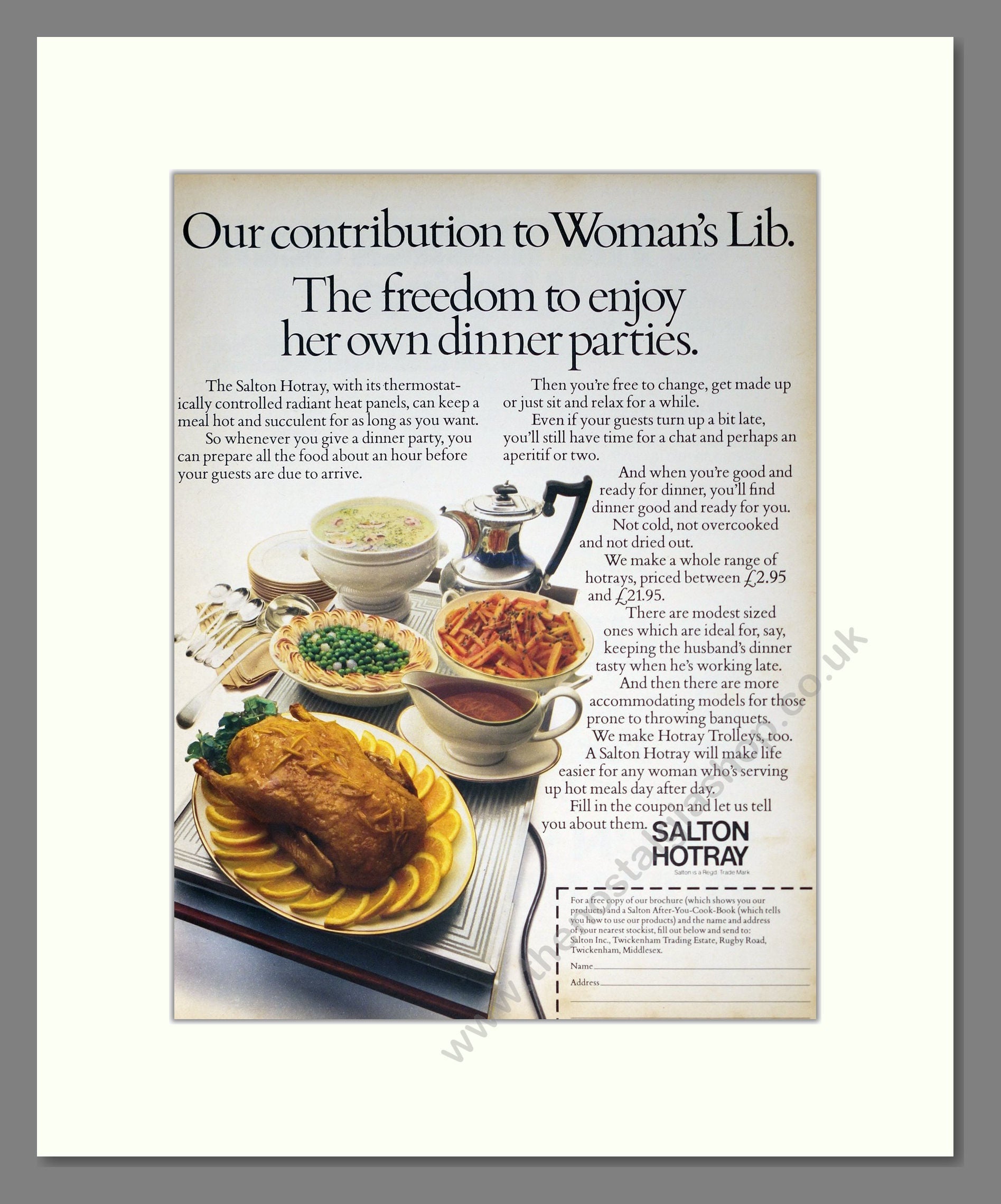 Salton Hotray - Heated Tray. Vintage Advert 1972 (ref AD302495)