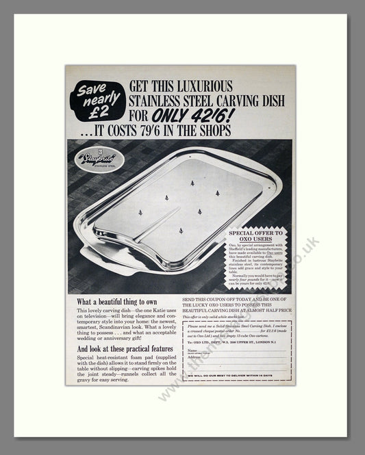 Staybrite - Carving Dish. Vintage Advert 1969 (ref AD302497)