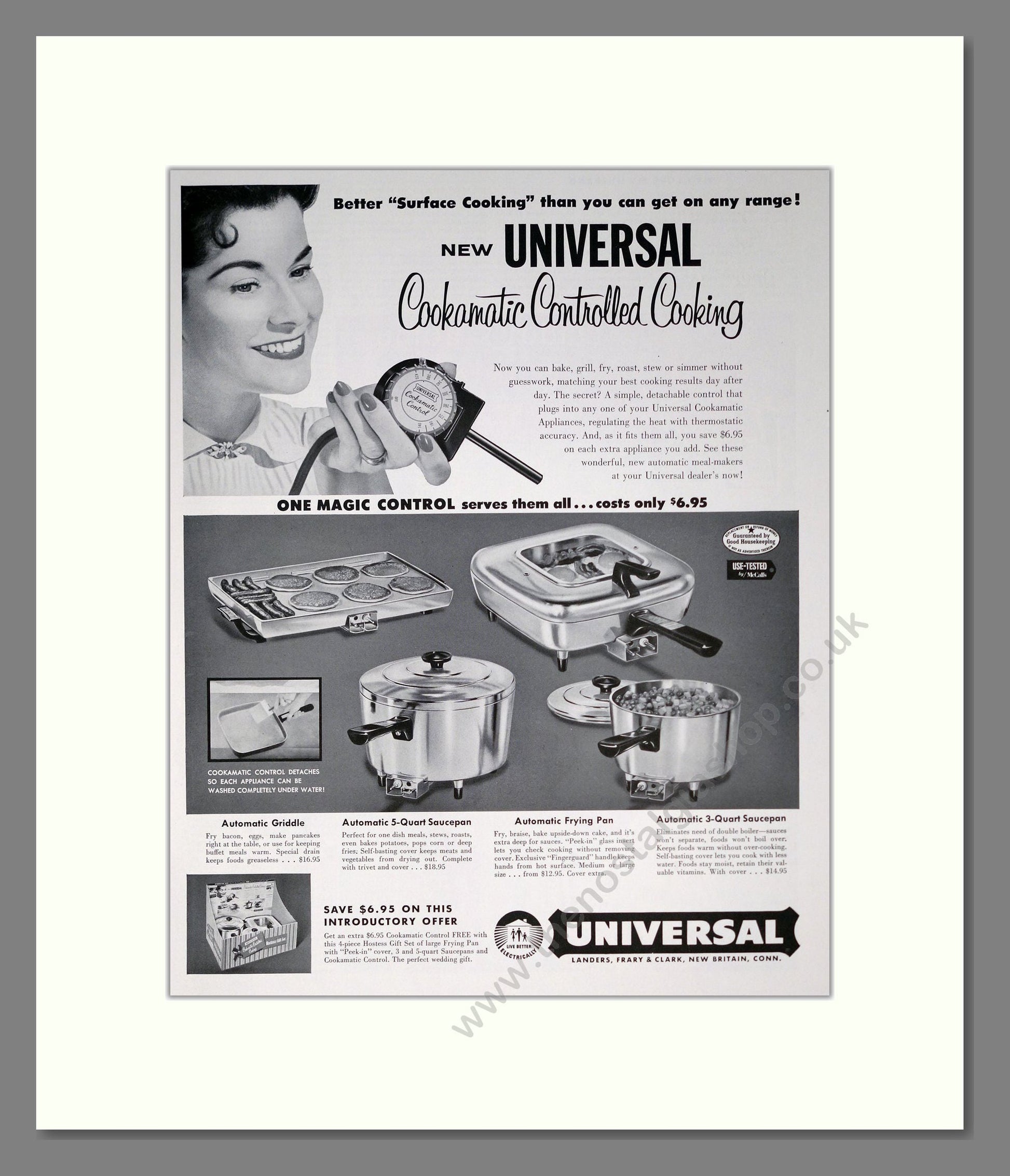 Universal - Cookamatic Controlled Cooking. Vintage Advert 1957 (ref AD302500)