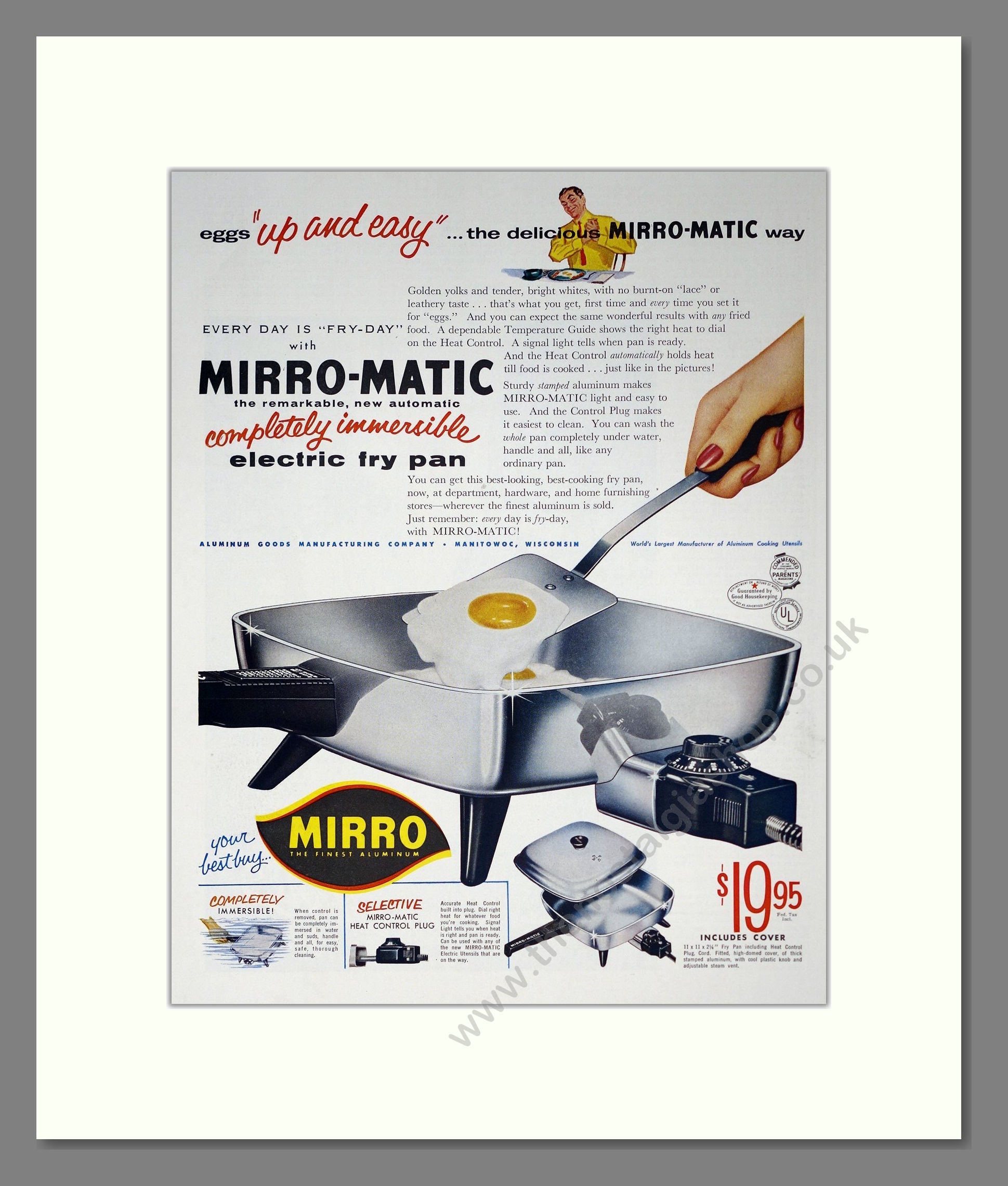 Mirro - Electric Frying Pan. Vintage Advert 1957 (ref AD302501)