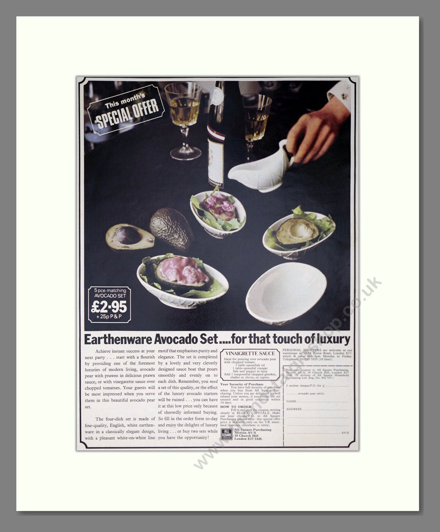 All Square - Dishes. Vintage Advert 1973 (ref AD302503)