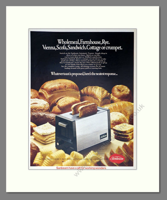 Sunbeam - Toaster. Vintage Advert 1972 (ref AD302511)