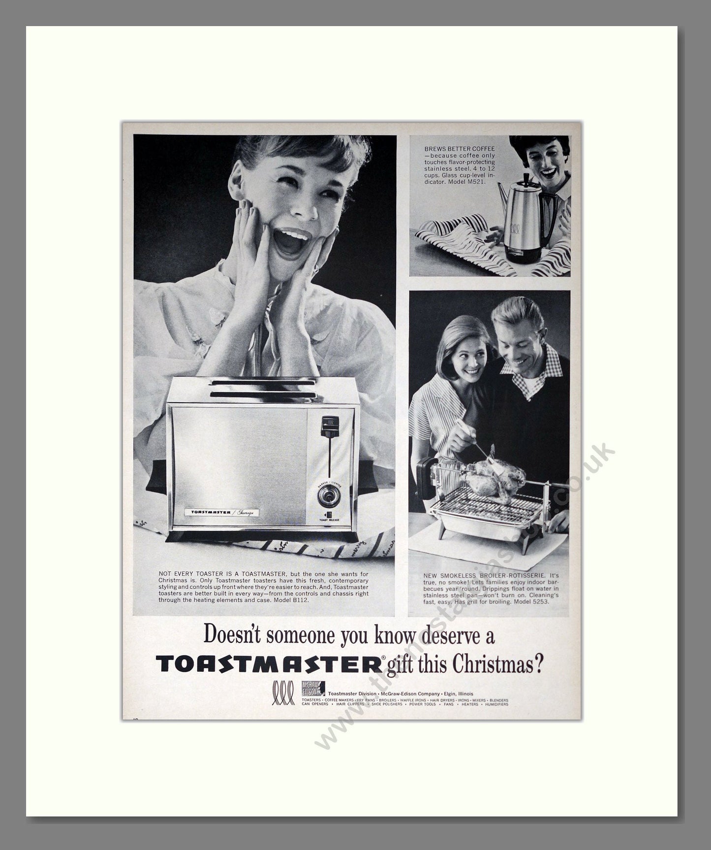 Toastmaster - Toaster. Vintage Advert 1964 (ref AD302512)