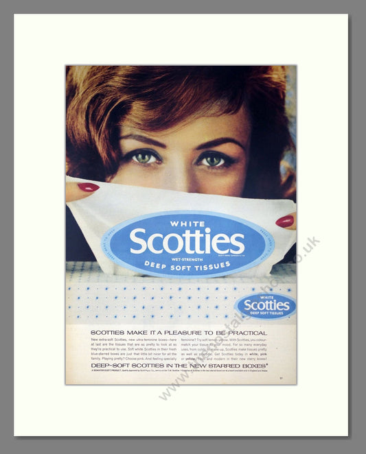 Scotties - Tissues. Vintage Advert 1962 (ref AD302519)