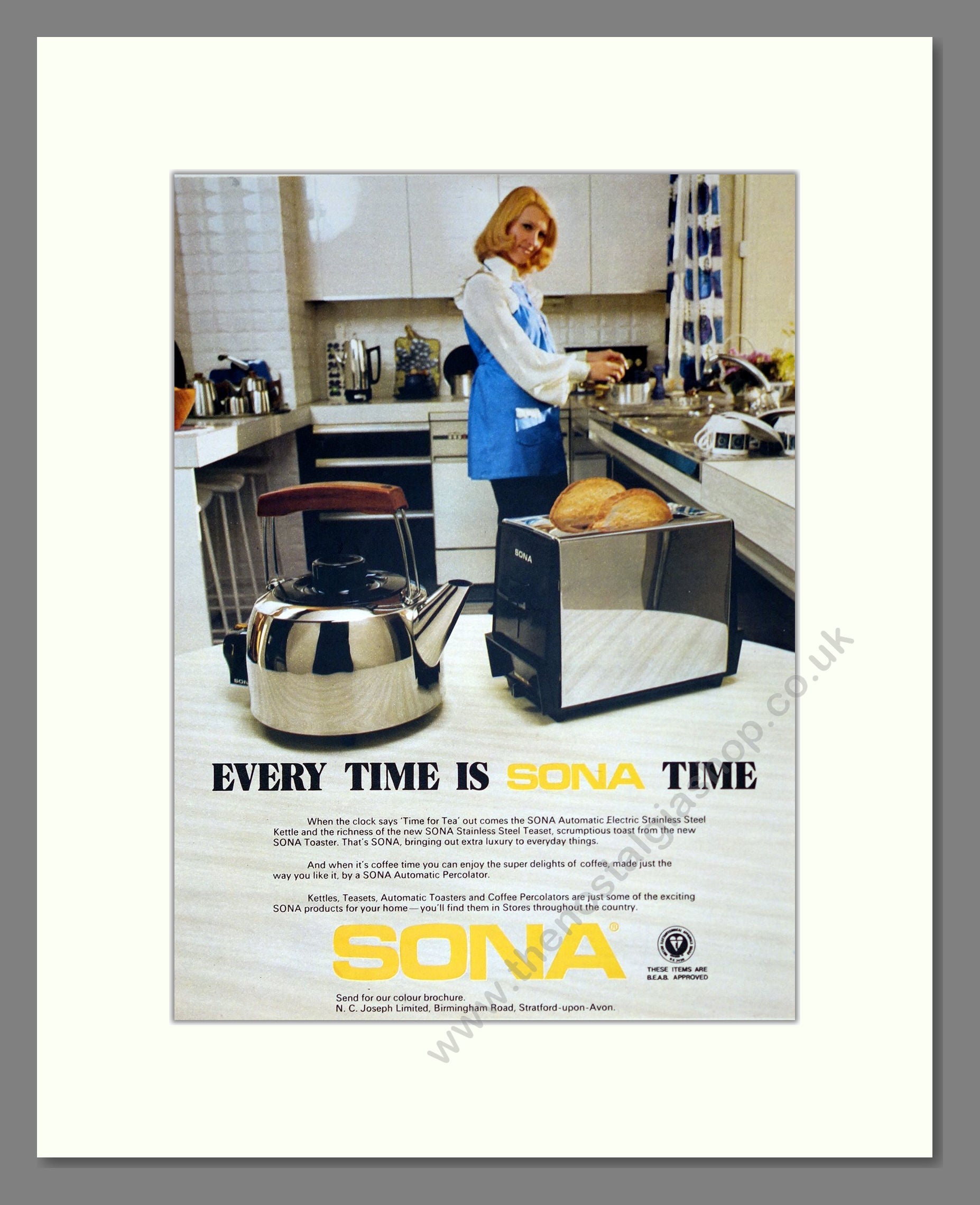 Sona - Kitchen Appliances. Vintage Advert 1973 (ref AD302522)