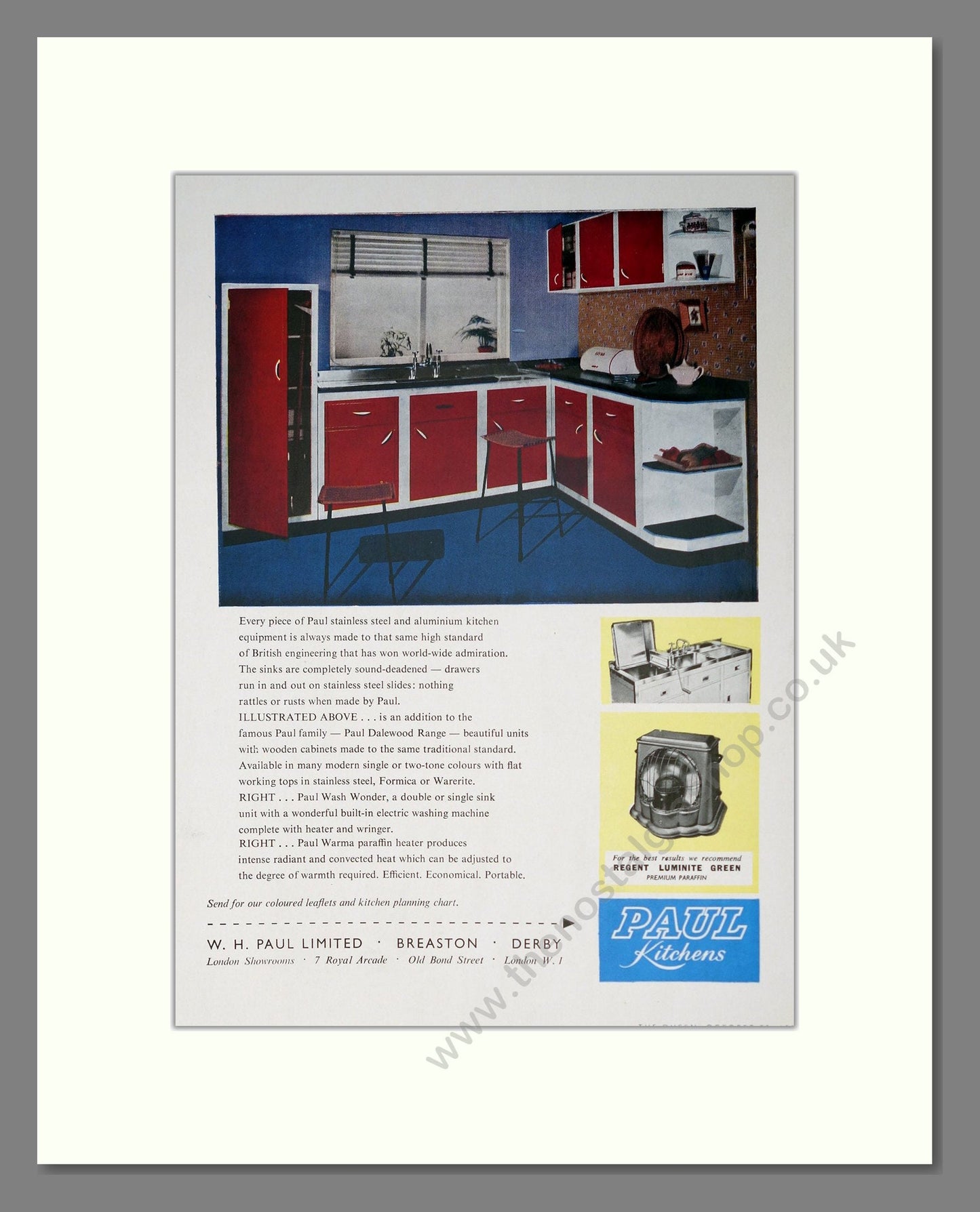 Paul Kitchens - Kitchen Units. Vintage Advert 1957 (ref AD302533)