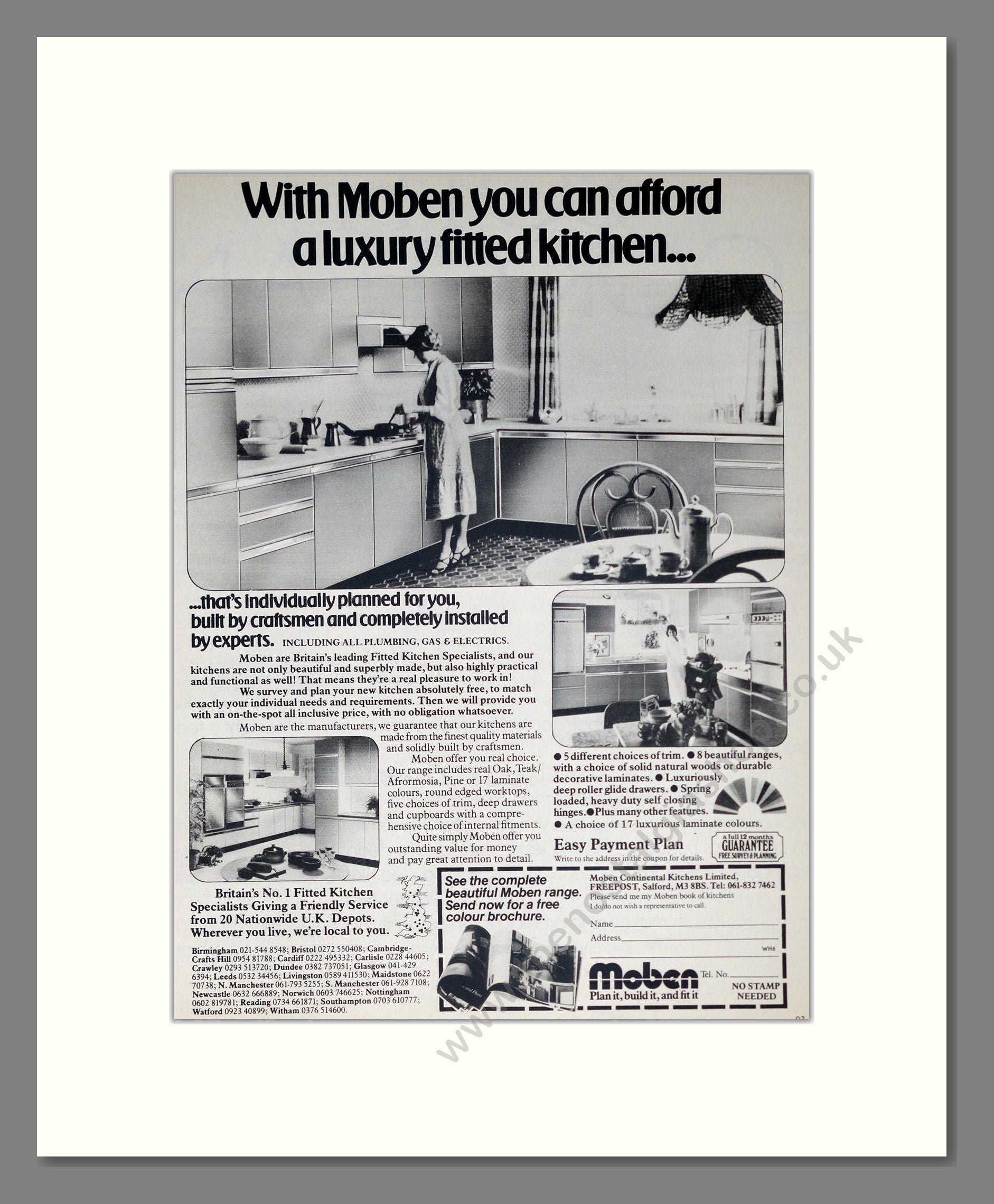 Moben - Kitchen Units. Vintage Advert 1981 (ref AD302536)