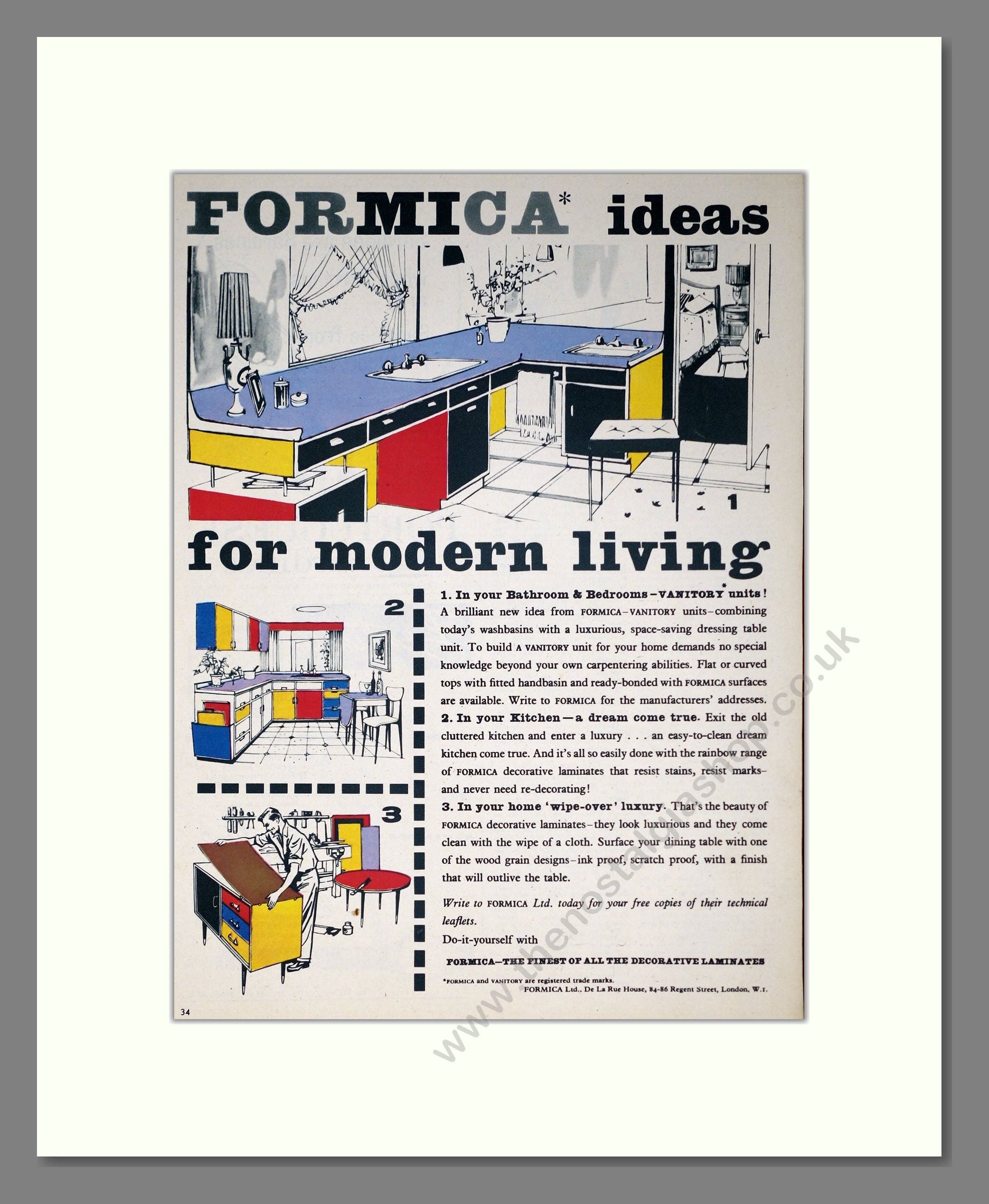 Formica - Kitchen Units. Vintage Advert 1959 (ref AD302538)