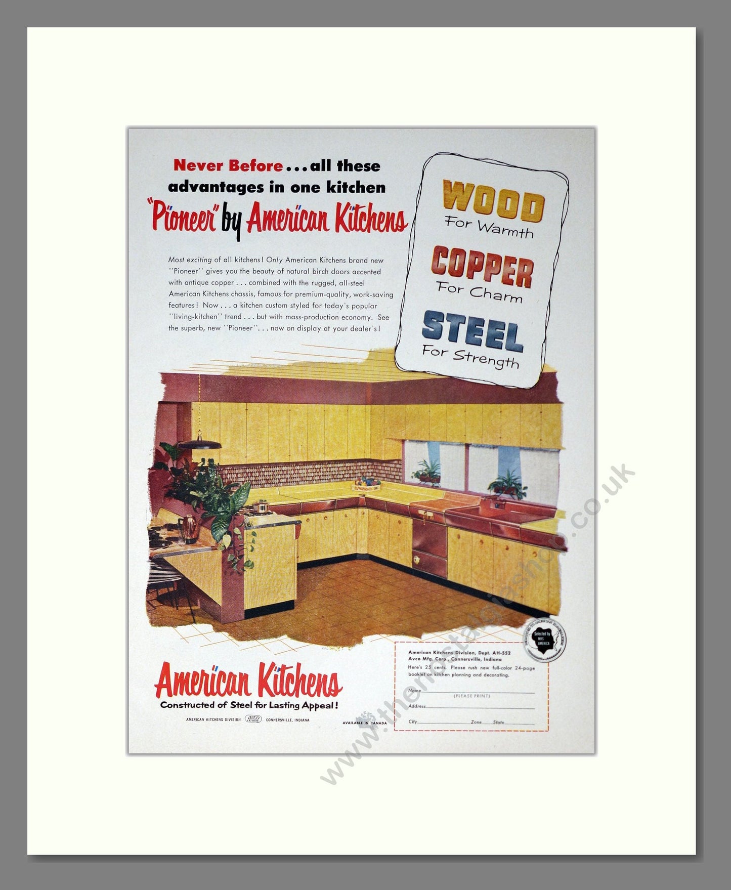 American Kitchens - Kitchen Units. Vintage Advert 1955 (ref AD302542)