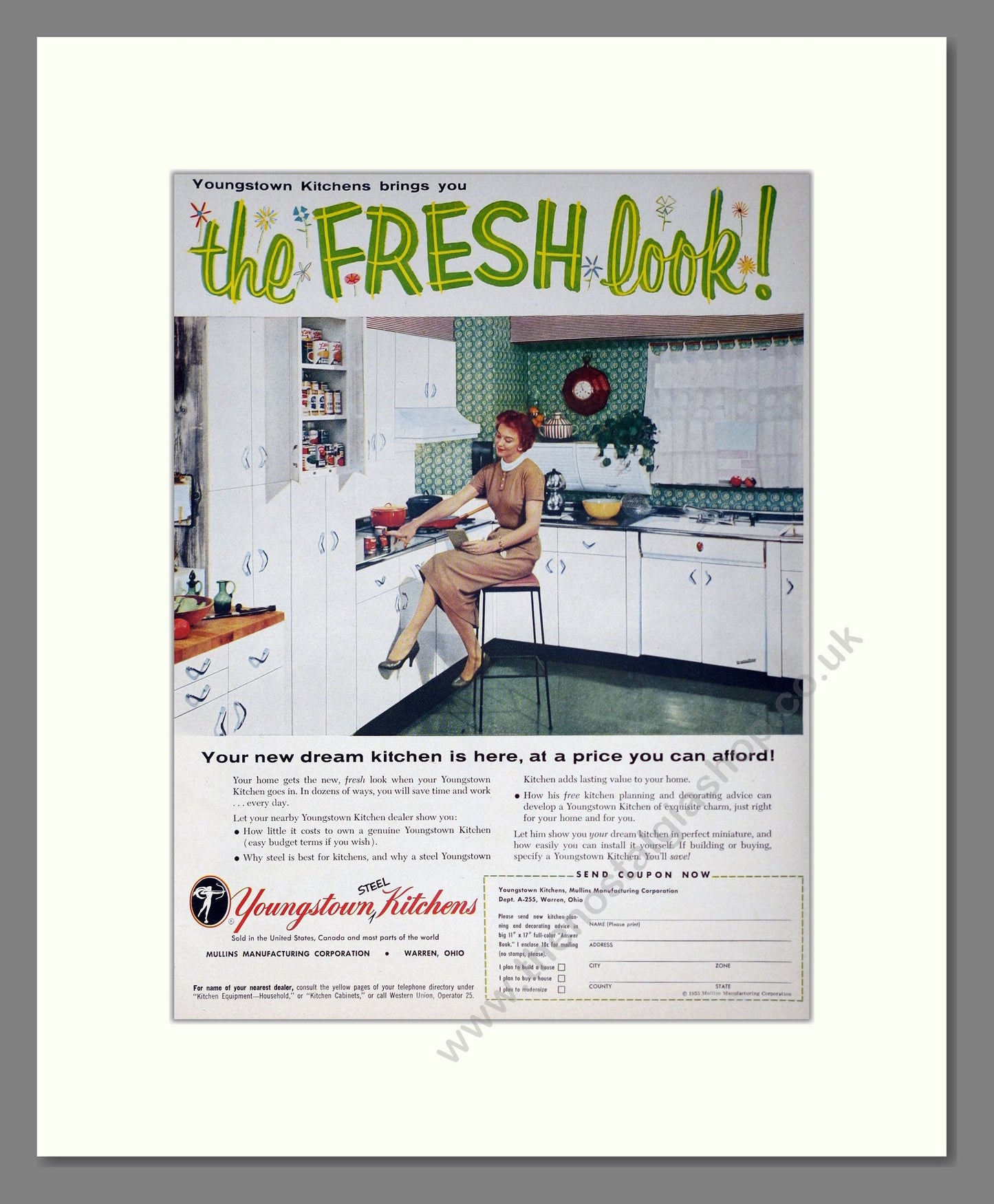 Youngstown Kitchens - Kitchen Units. Vintage Advert 1955 (ref AD302543)