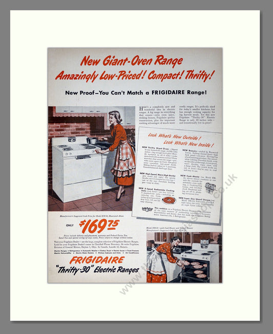 Frigidaire - Range Cooker. Vintage Advert 1950 (ref AD302566)