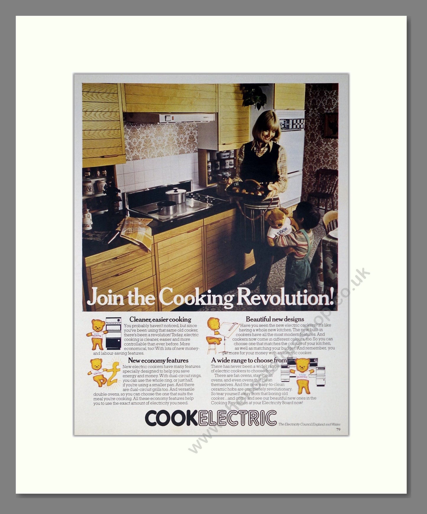 Cook Electric - Cookers. Vintage Advert 1977 (ref AD302577)