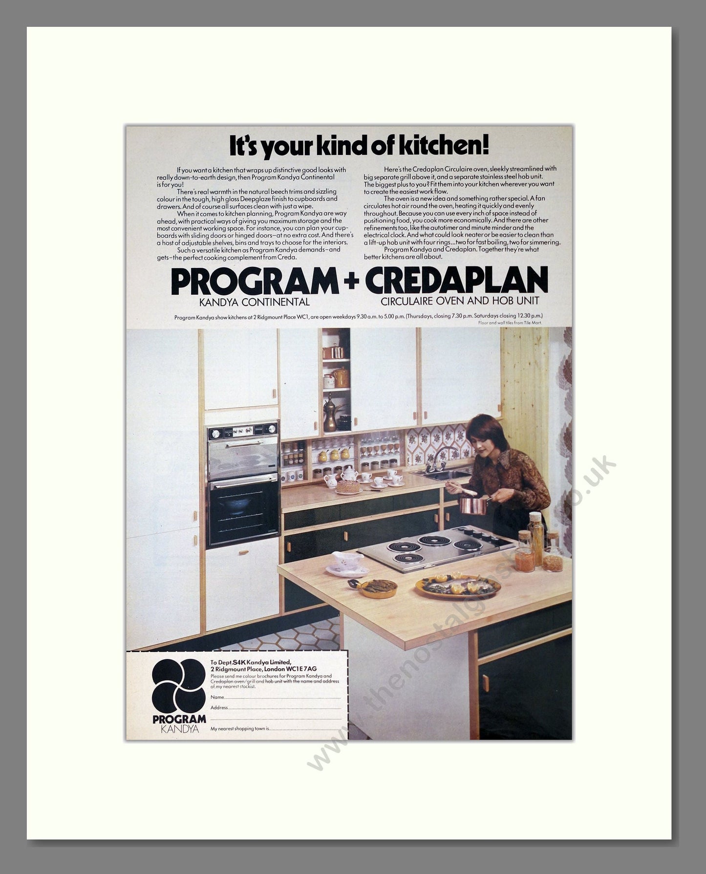 Program - Kitchen Units. Vintage Advert 1973 (ref AD302578)