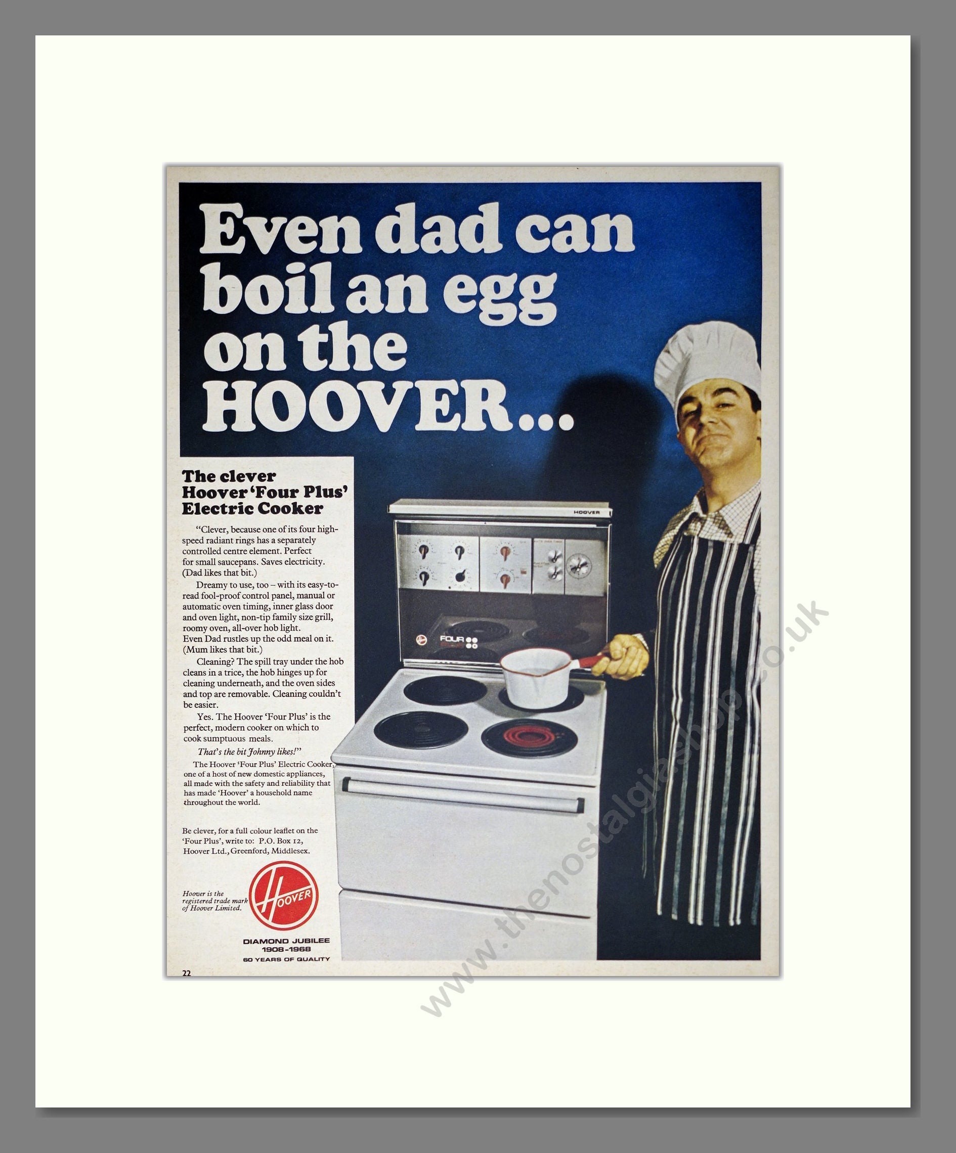 Hoover - Cookers. Vintage Advert 1968 (ref AD302580)