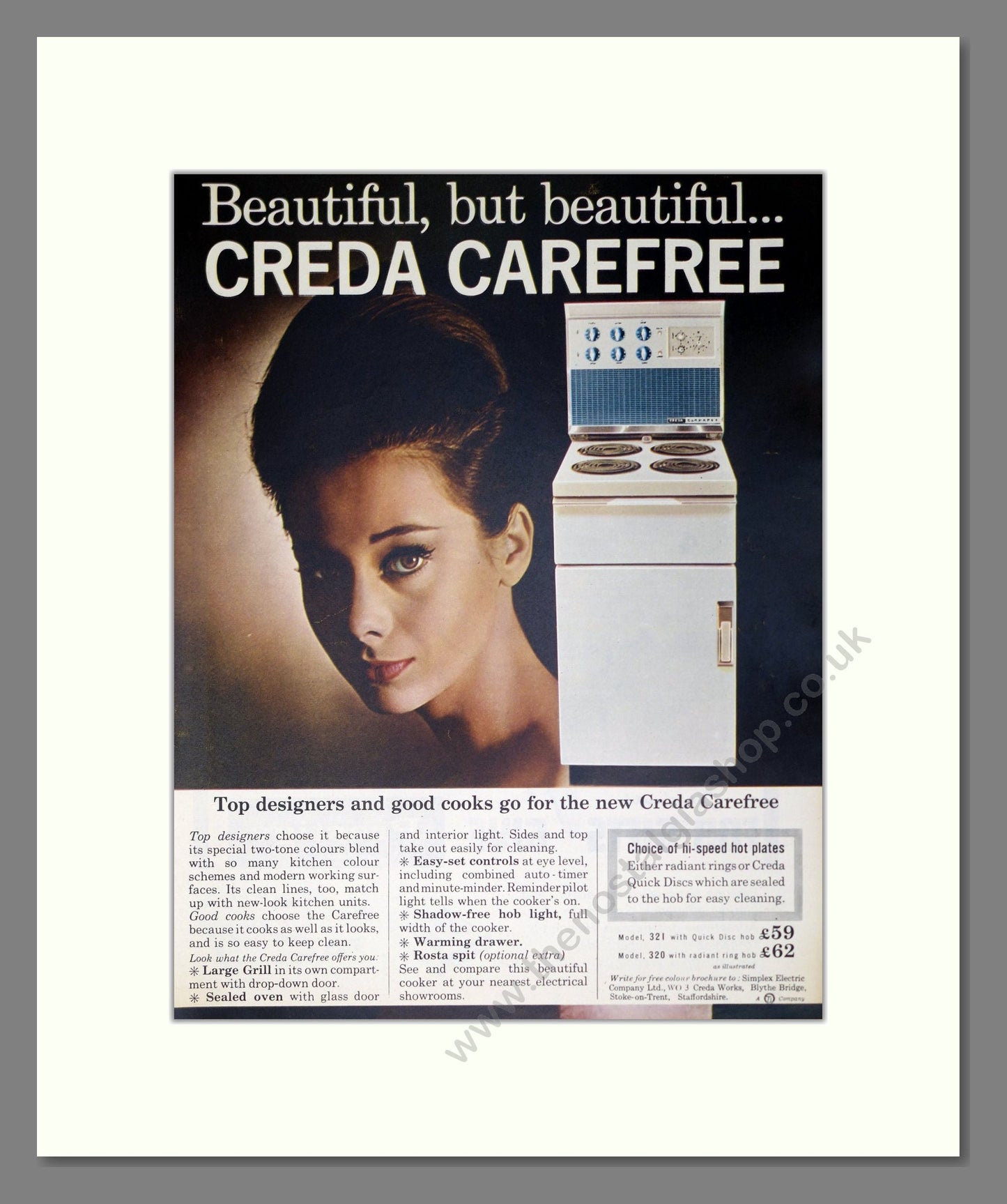 Creda - Cookers. Vintage Advert 1963 (ref AD302582)