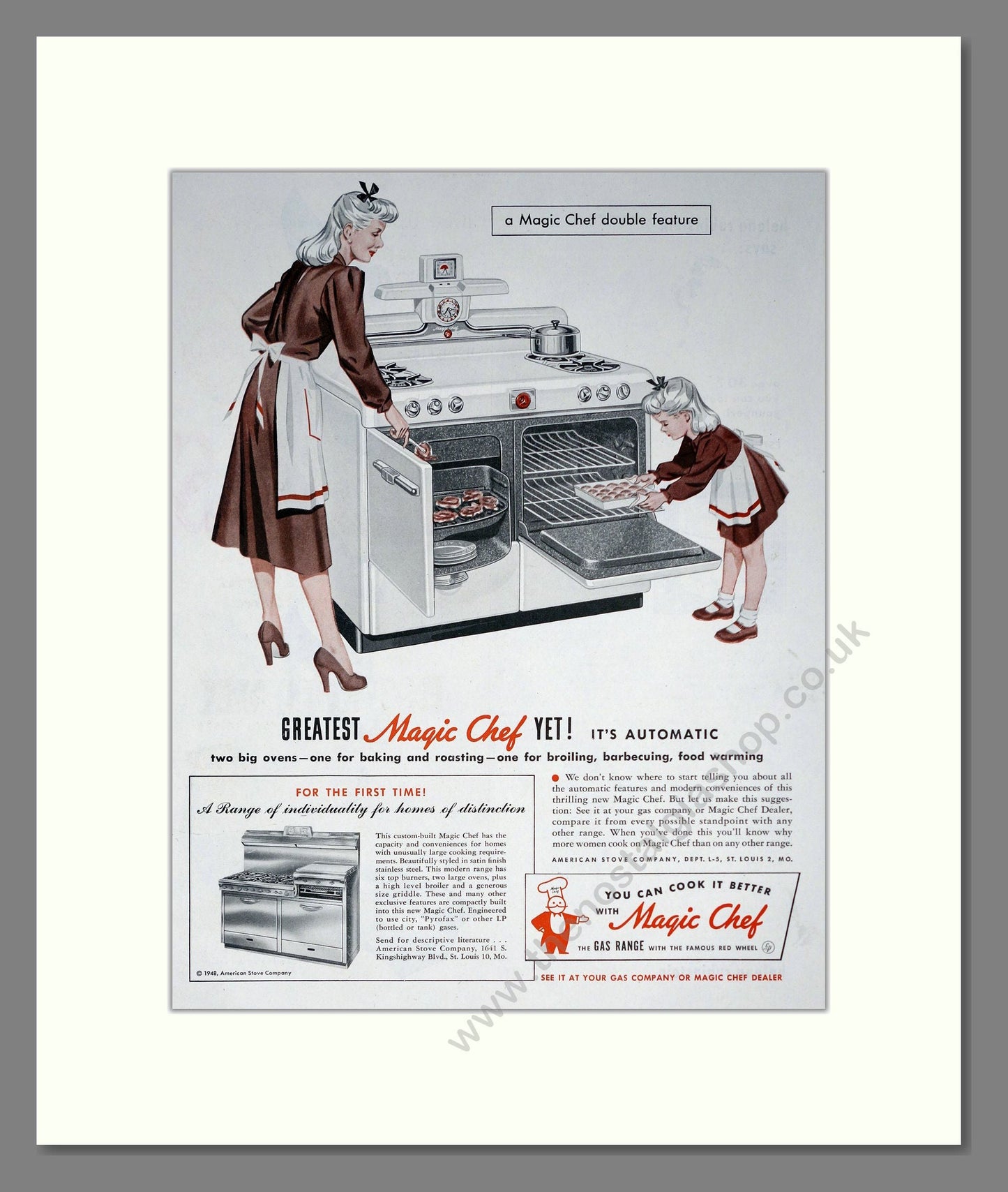 Magic Chef - Range Cooker. Vintage Advert 1948 (ref AD302586)