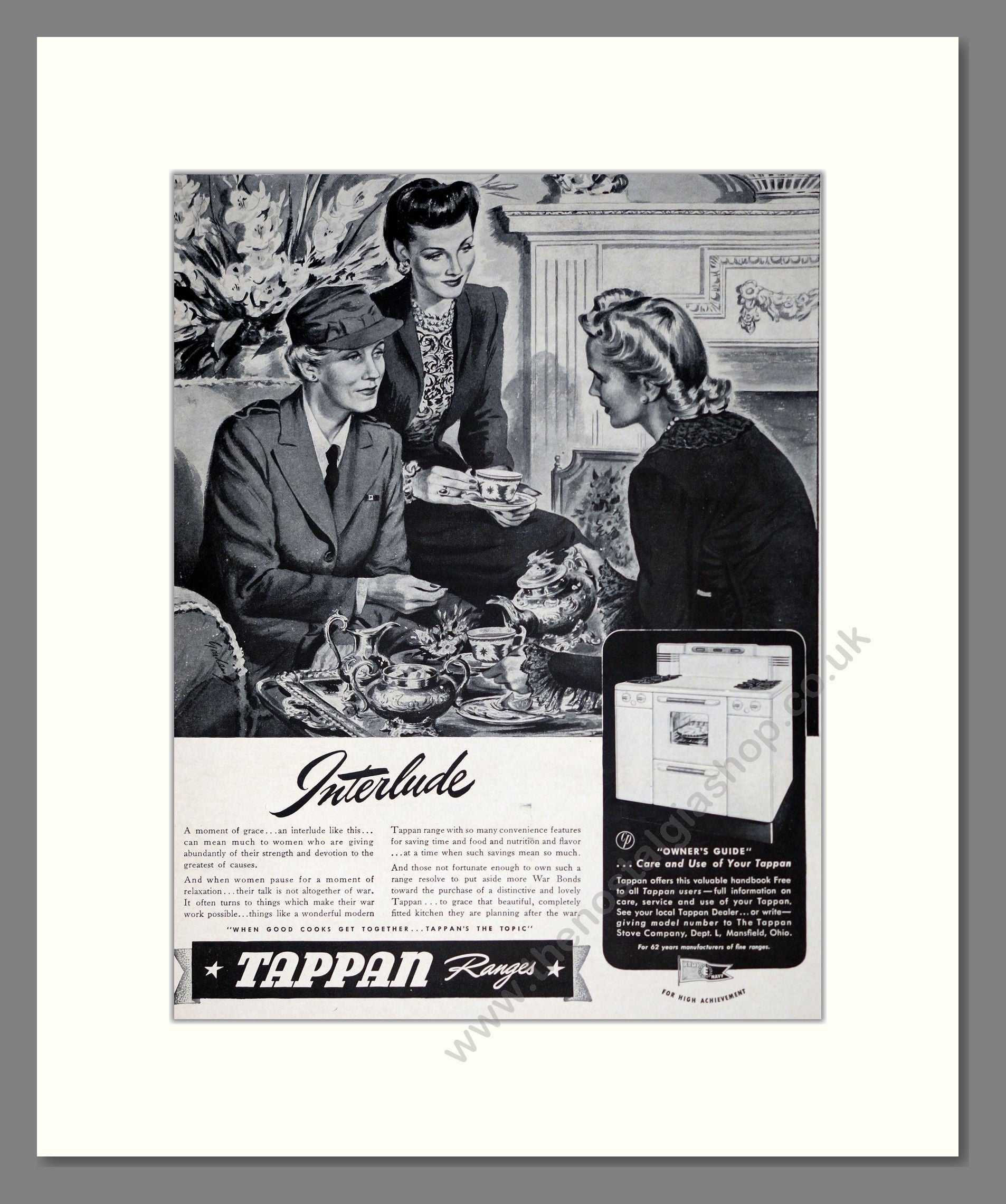 Tappan - Interlude Range Cooker. Vintage Advert 1943 (ref AD302588)