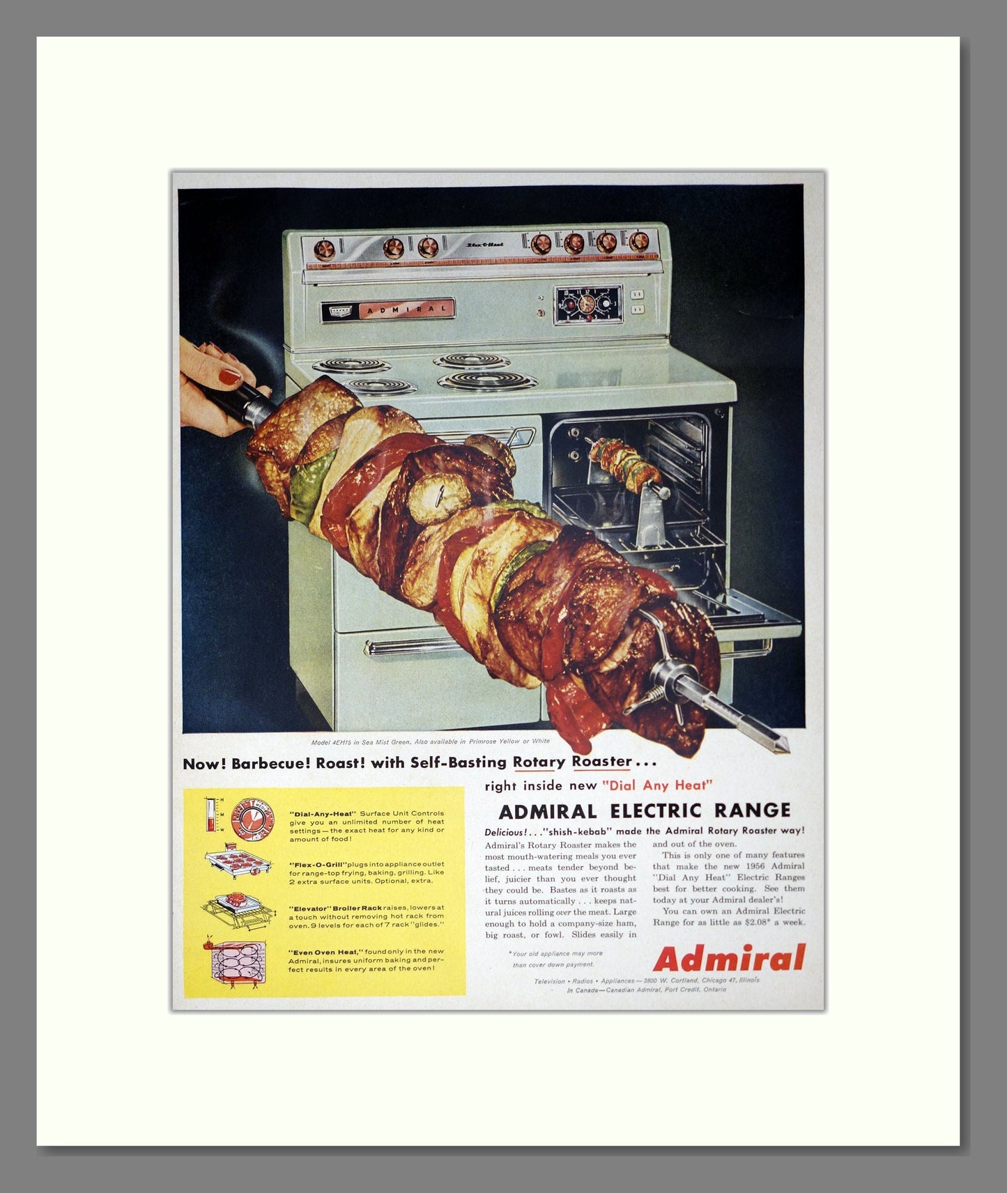 Admiral - Range Cooker. Vintage Advert 1955 (ref AD302589)