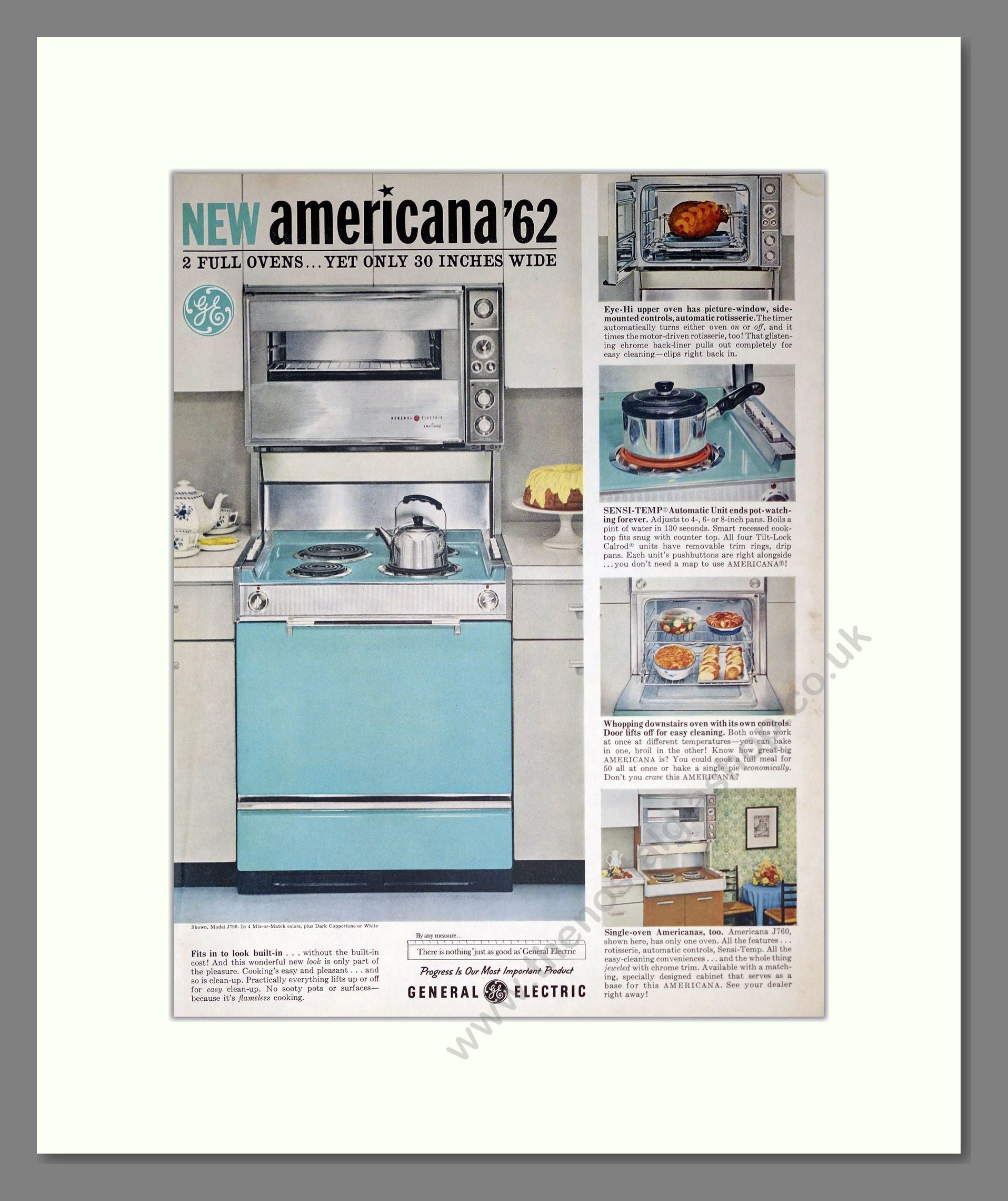 General Electric - Cookers. Vintage Advert 1962 (ref AD302598)