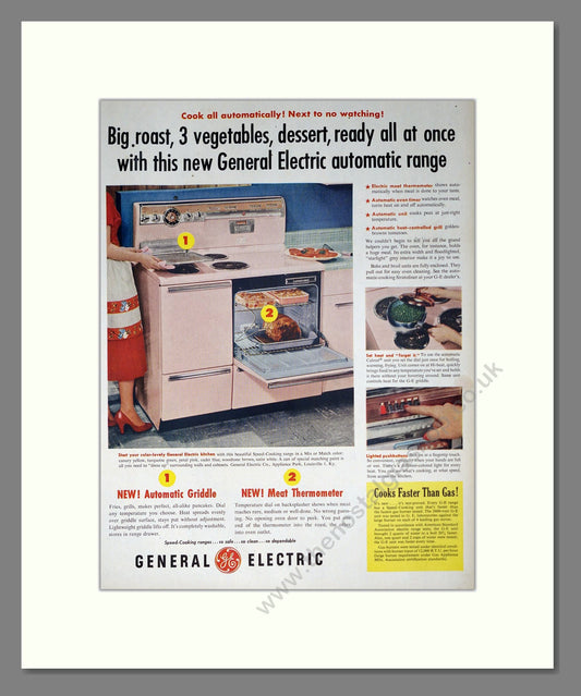 General Electric - Range Cooker. Vintage Advert 1956 (ref AD302600)