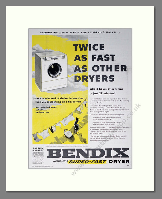 Bendix - Dryer. Vintage Advert 1955 (ref AD302608)