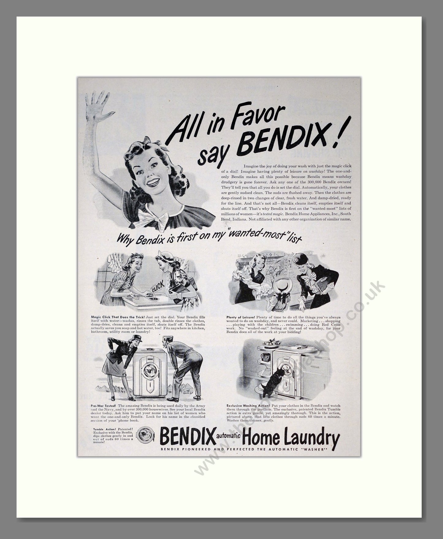 Bendix - Laundry. Vintage Advert 1954 (ref AD302609)