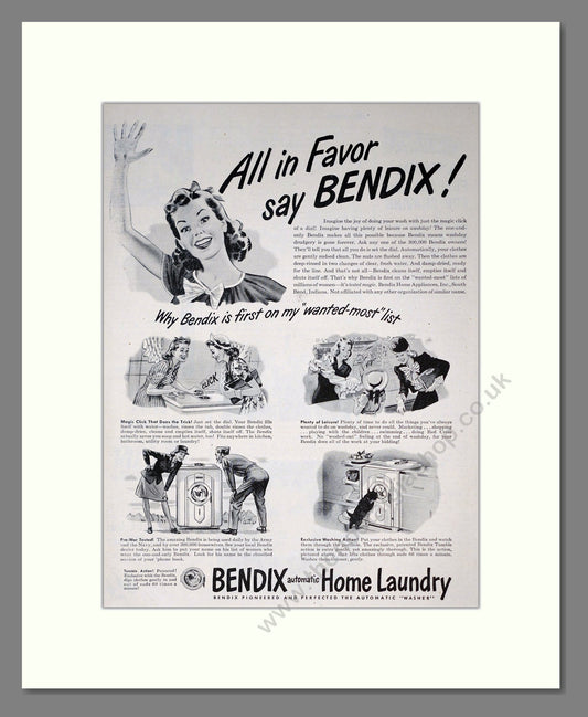 Bendix - Laundry. Vintage Advert 1954 (ref AD302609)