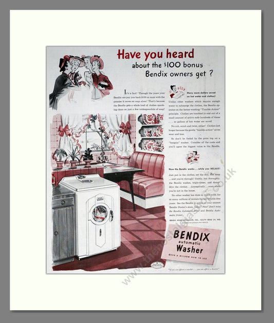 Bendix - Washing Machine. Vintage Advert 1947 (ref AD302610)