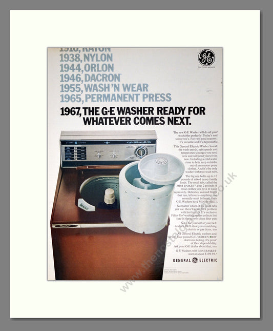 General Electric - Washing Machine. Vintage Advert 1967 (ref AD302614)