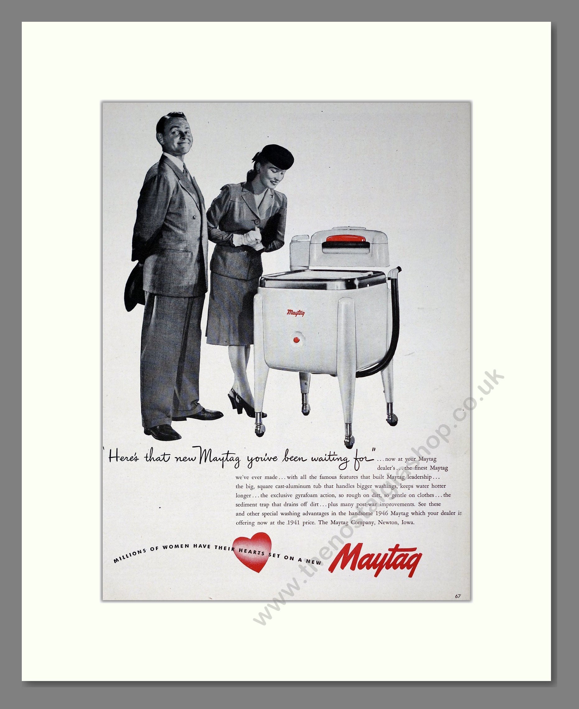 Maytag - Washing Machine. Vintage Advert 1946 (ref AD302619)