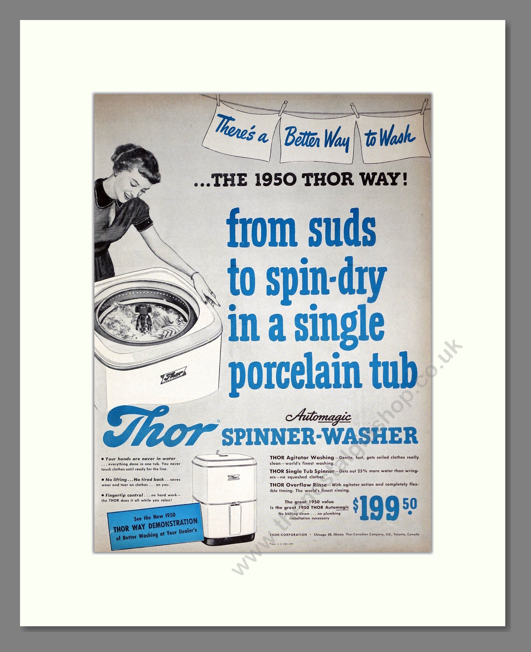 Thor - Washing Machine. Vintage Advert 1950 (ref AD302621)