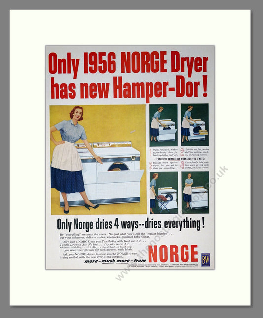 Norge - Dryer. Vintage Advert 1956 (ref AD302624)