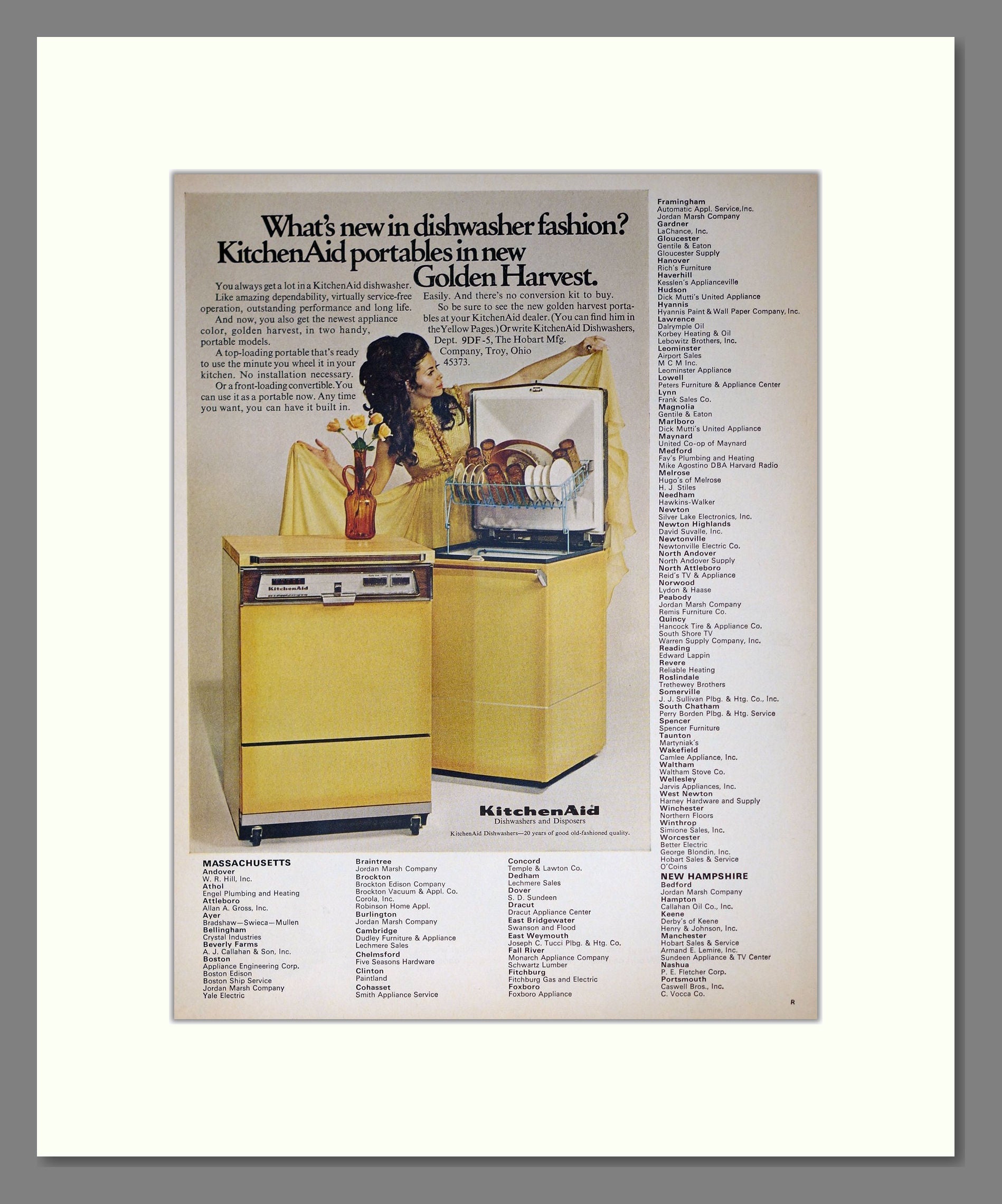 KitchenAid - Dishwasher. Vintage Advert 1969 (ref AD302627)