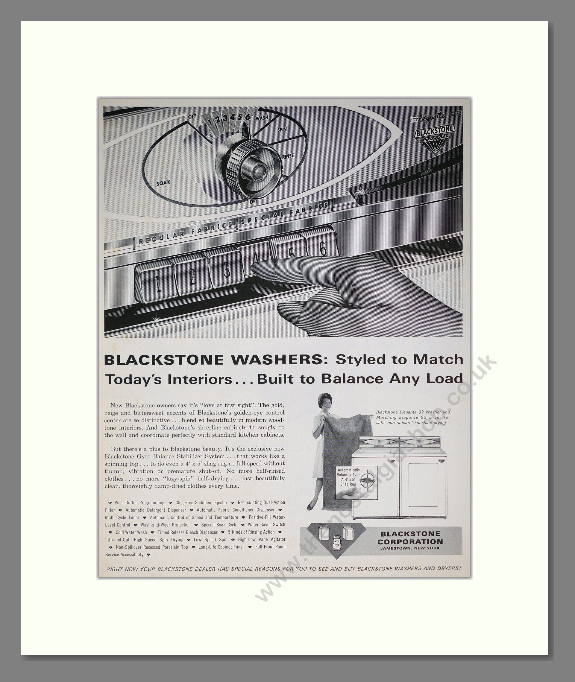 Blackstone - Washing Machine. Vintage Advert 1962 (ref AD302628)