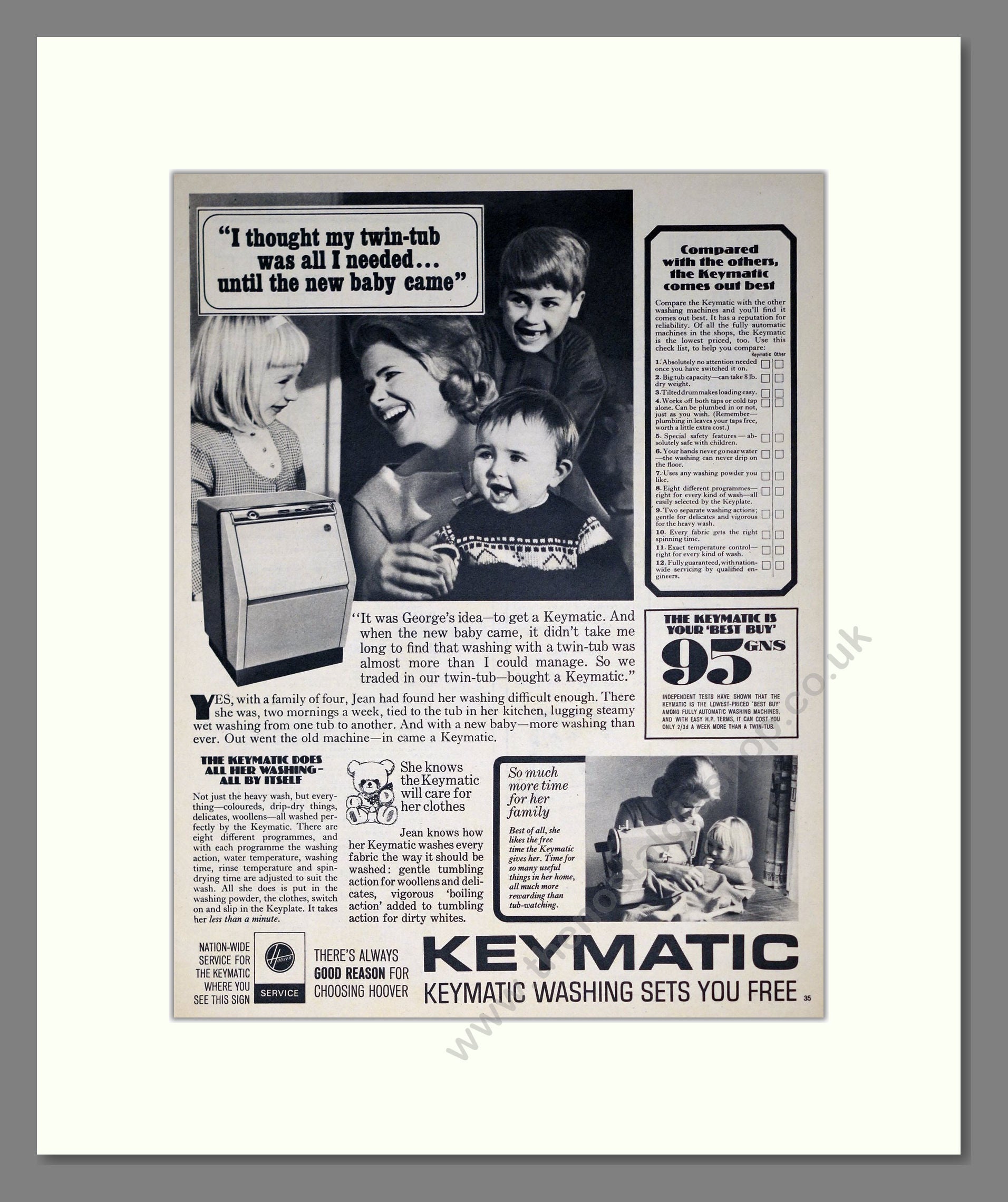 Keymatic - Keymatic Washing Machine. Vintage Advert 1965 (ref AD302637)