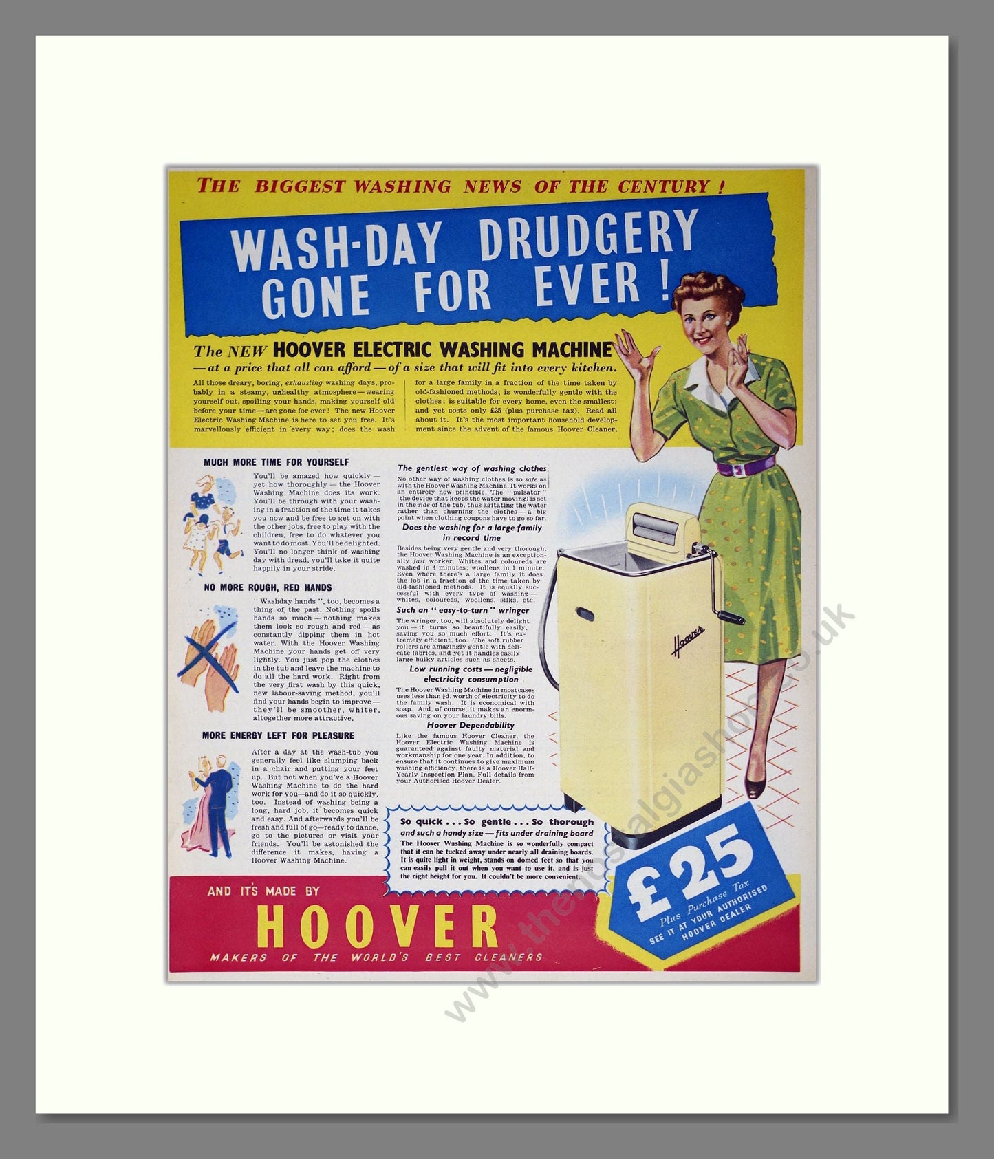 Hoover - Washing Machine. Vintage Advert 1948 (ref AD302638)