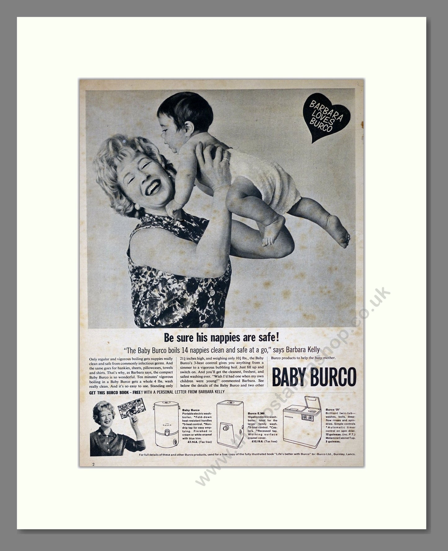 Baby Burco - Washing Machine. Vintage Advert 1963 (ref AD302658)